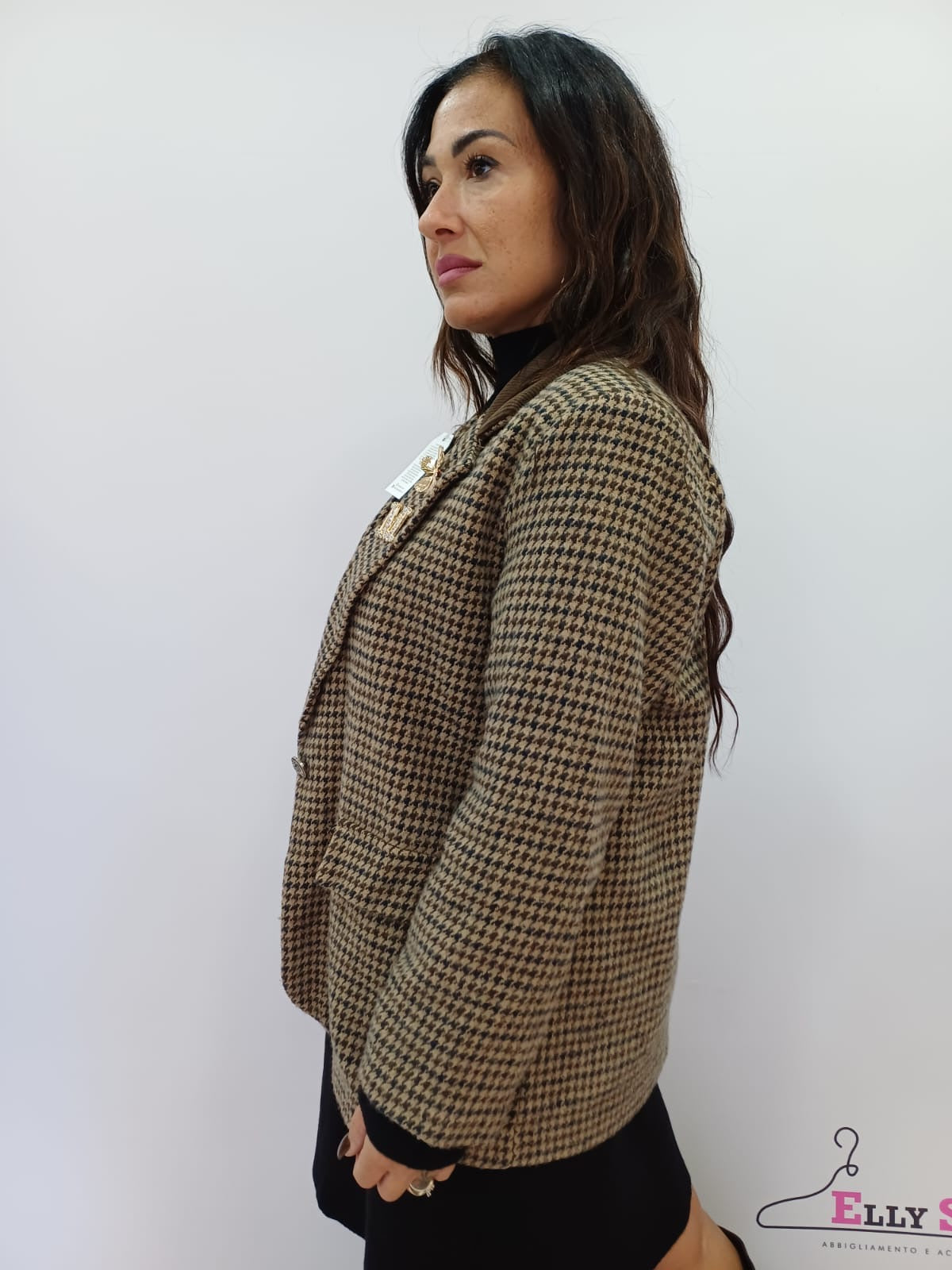 Blazer donna pied de poule con orsetto