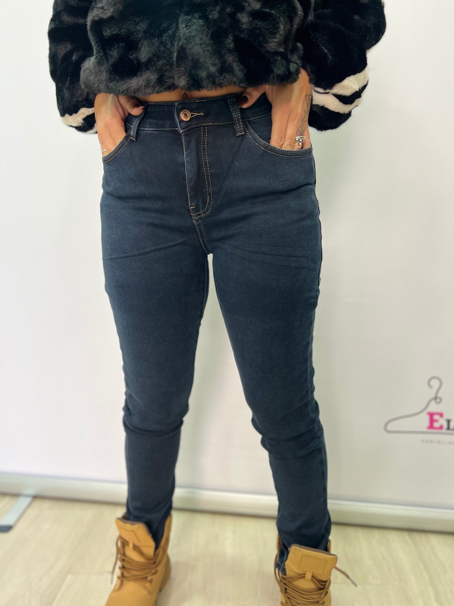 Jeans donna vita alta elasticizzati blu fino a taglia 52