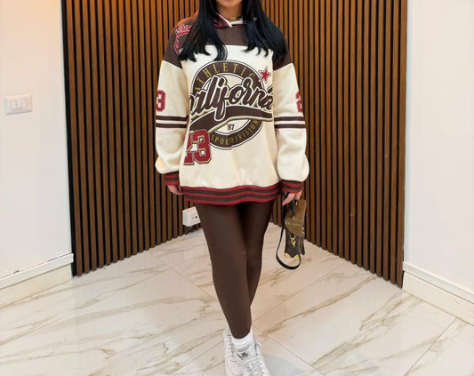 Completo sportivo donna felpa oversize e leggings