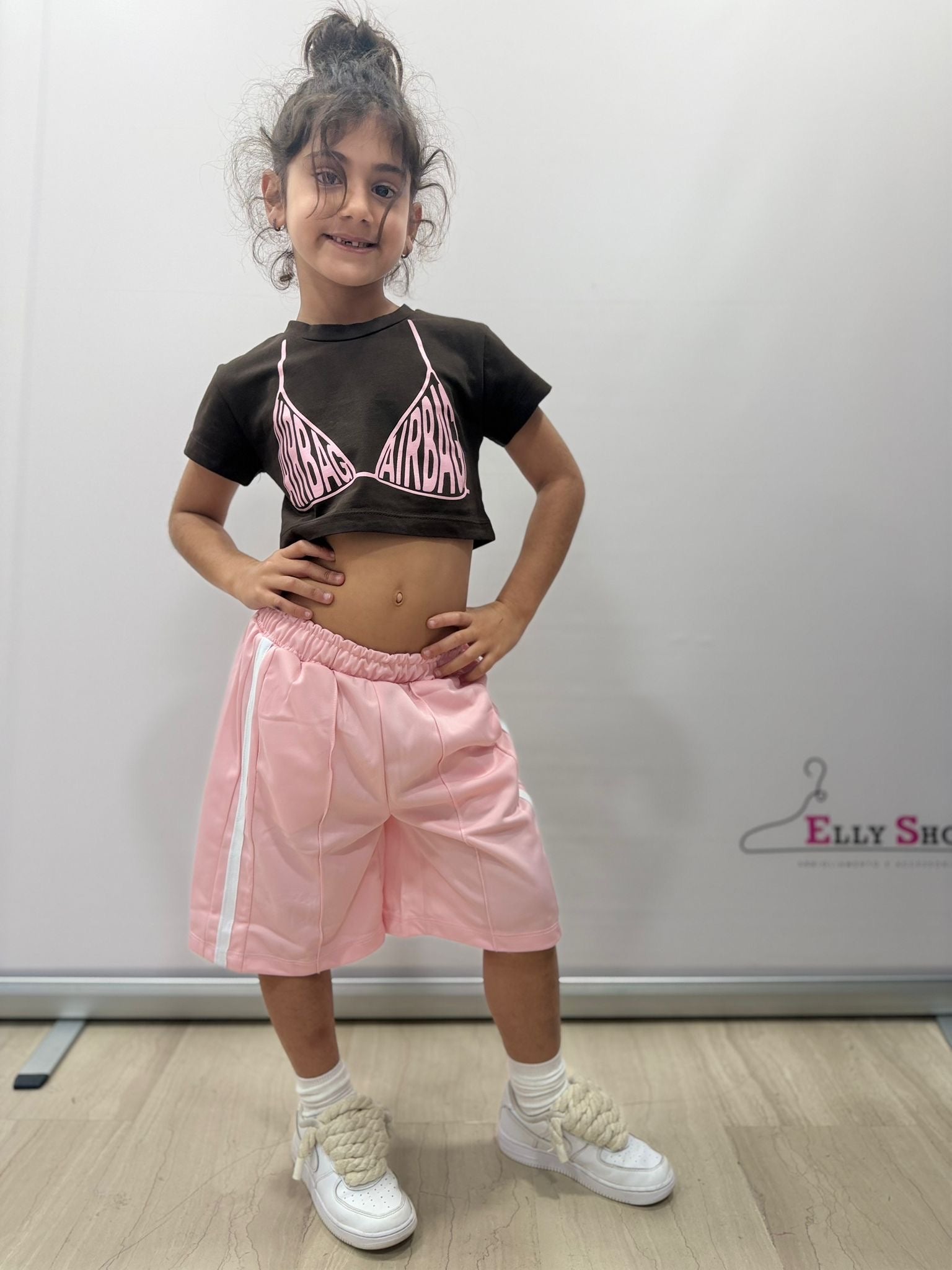 Bermuda sportivi bambina con banda laterale