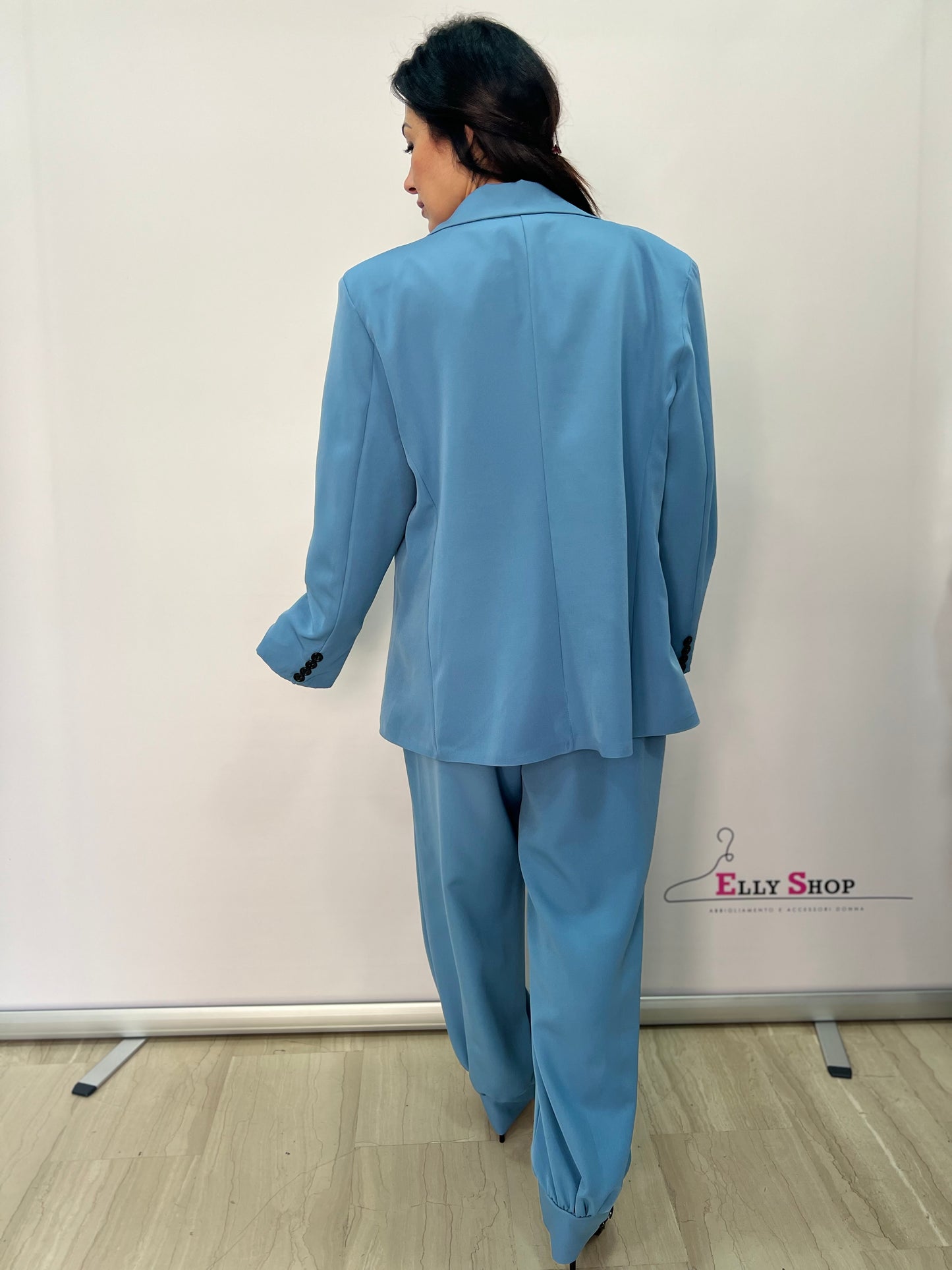 Tailleur curvy donna blazer e pantalone elegante