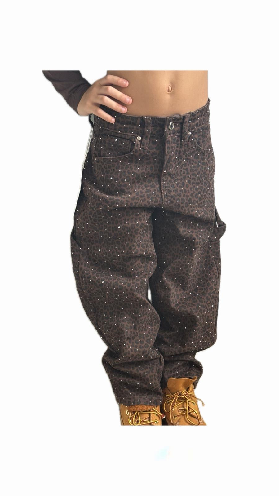 Pantalone balloon bambina animalier