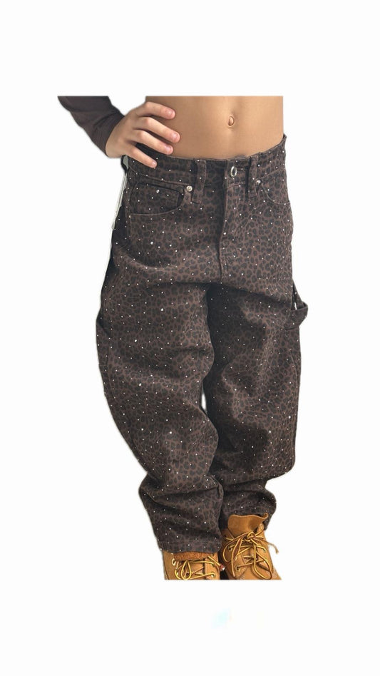 Pantalone balloon bambina animalier