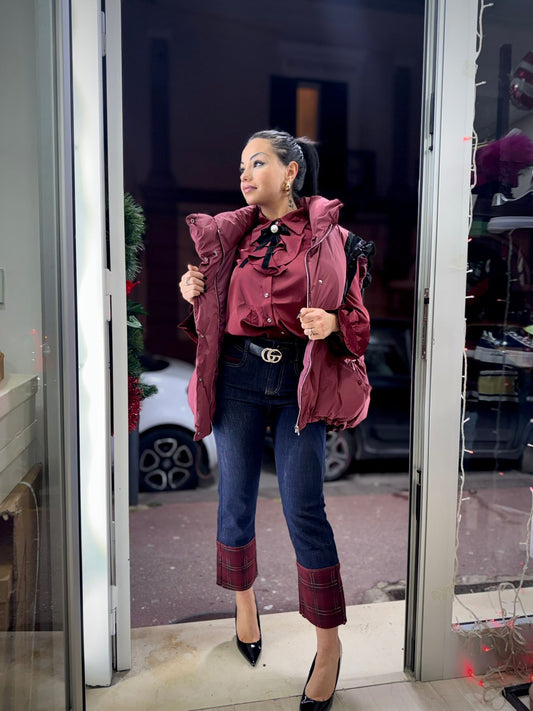 Jeans scozzese caviglia