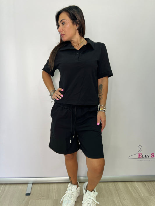 Completo donna estivo con polo e shorts – Taglia unica L/XL disponibile in 4 colori