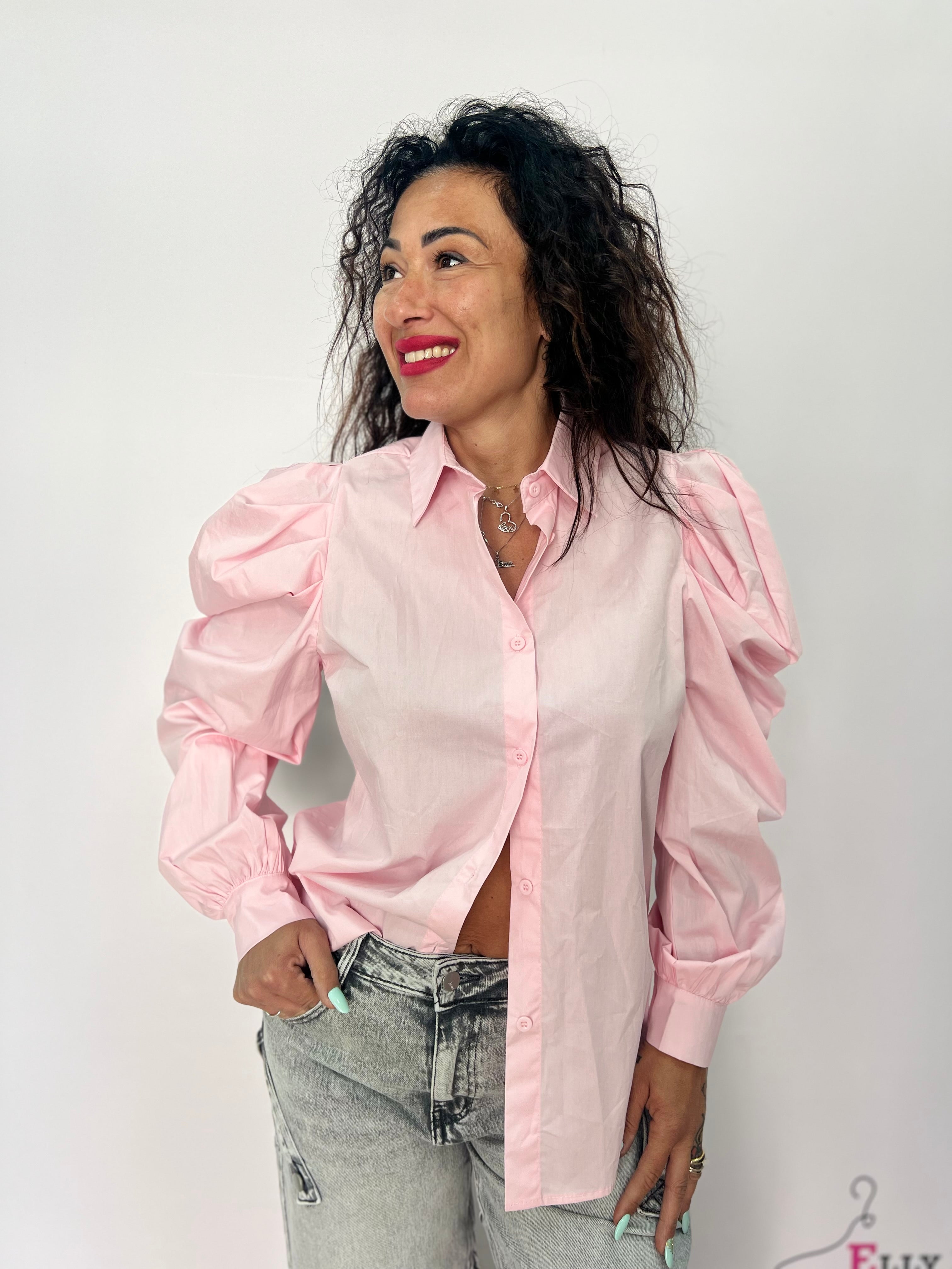 Camicia donna maniche a sbuffo elegante