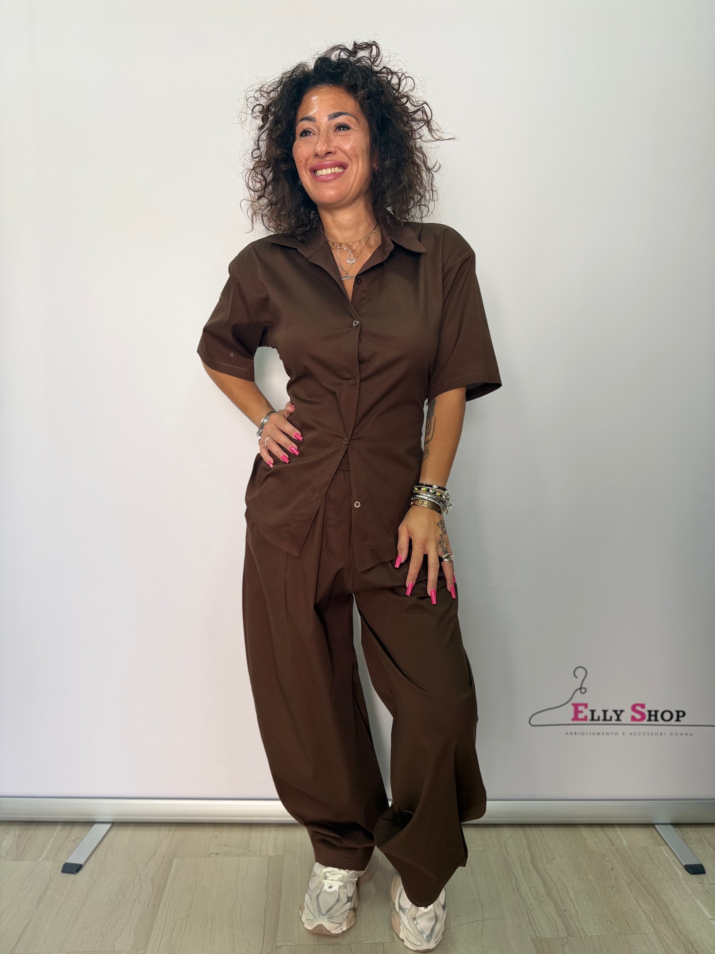 Completo donna camicia e pantalone balloon