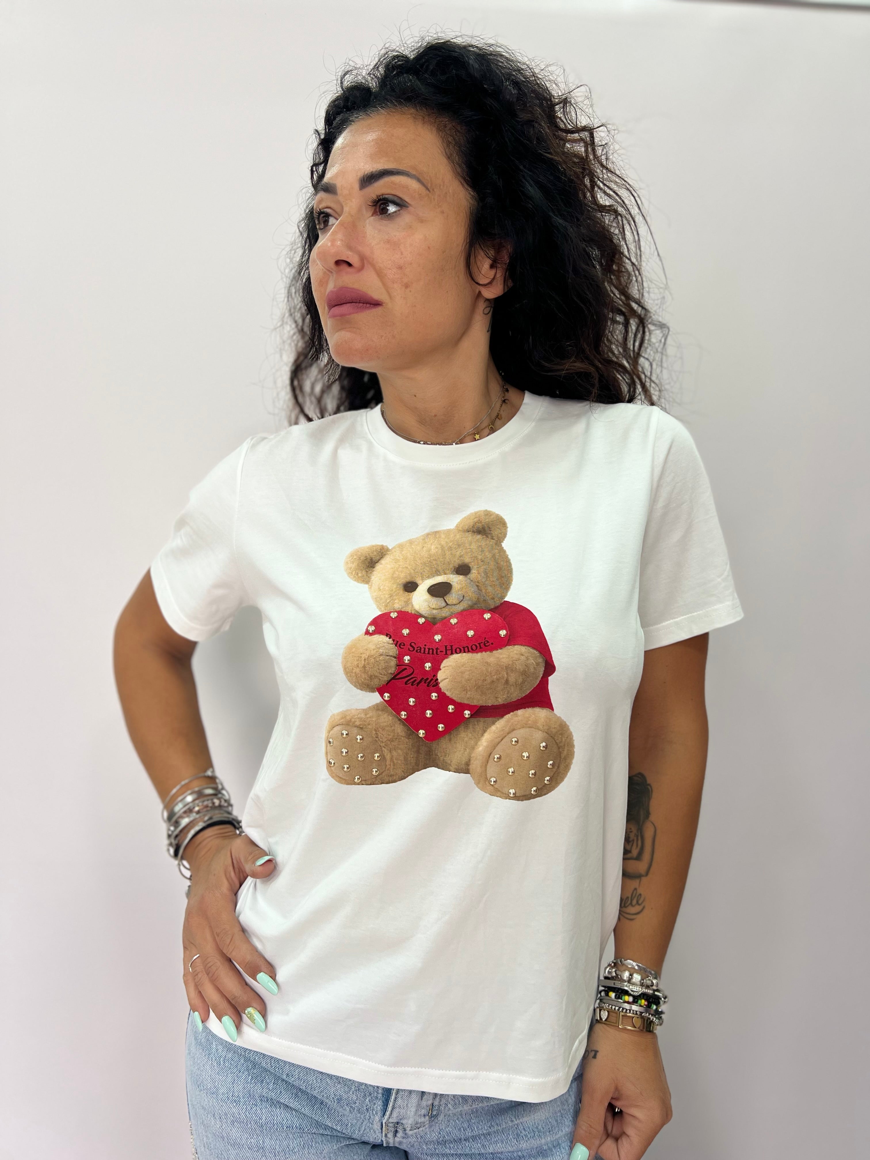 T-shirt donna teddy stampa casual estiva