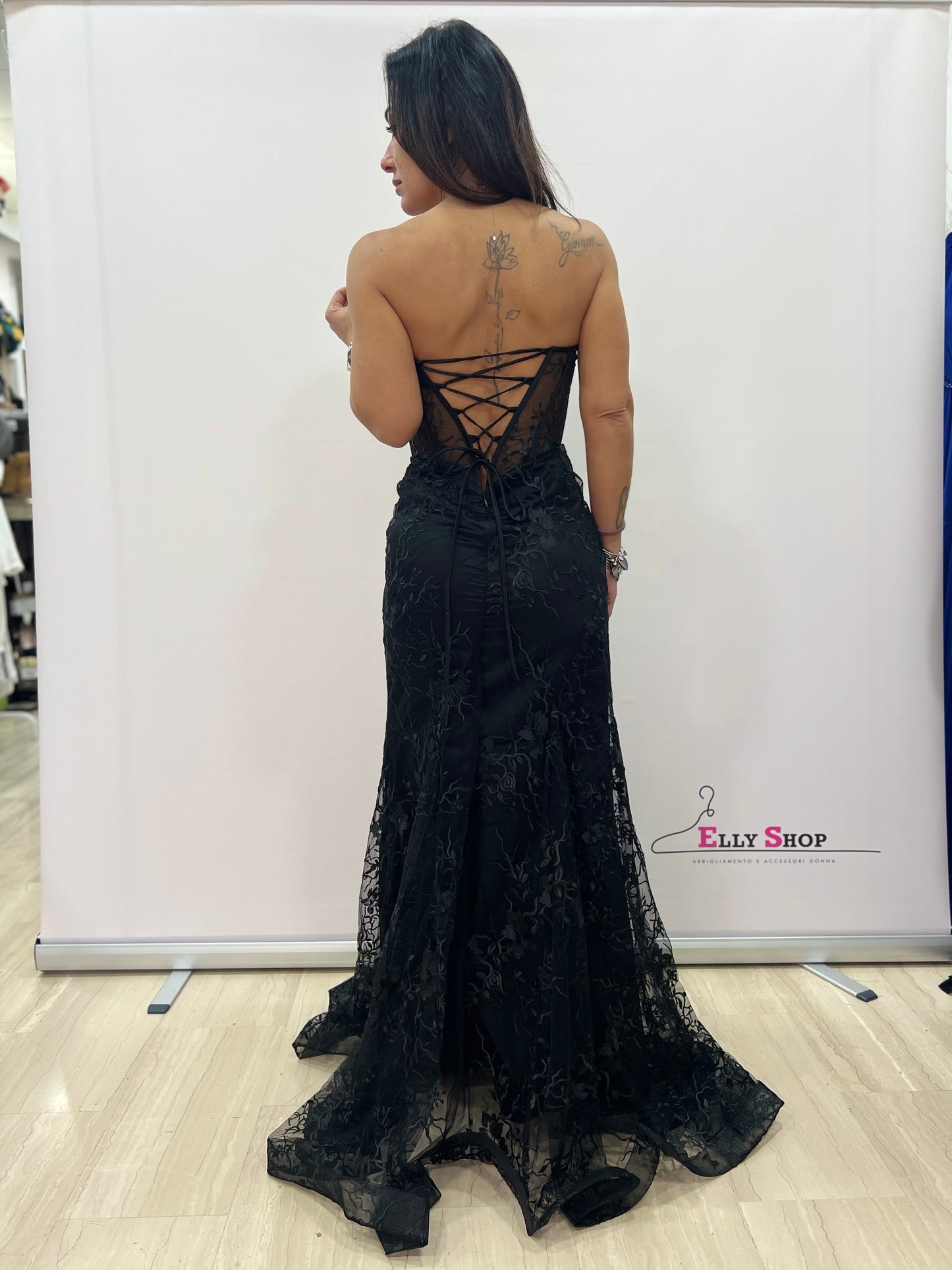 Abito lungo sirena con corsetto elegante