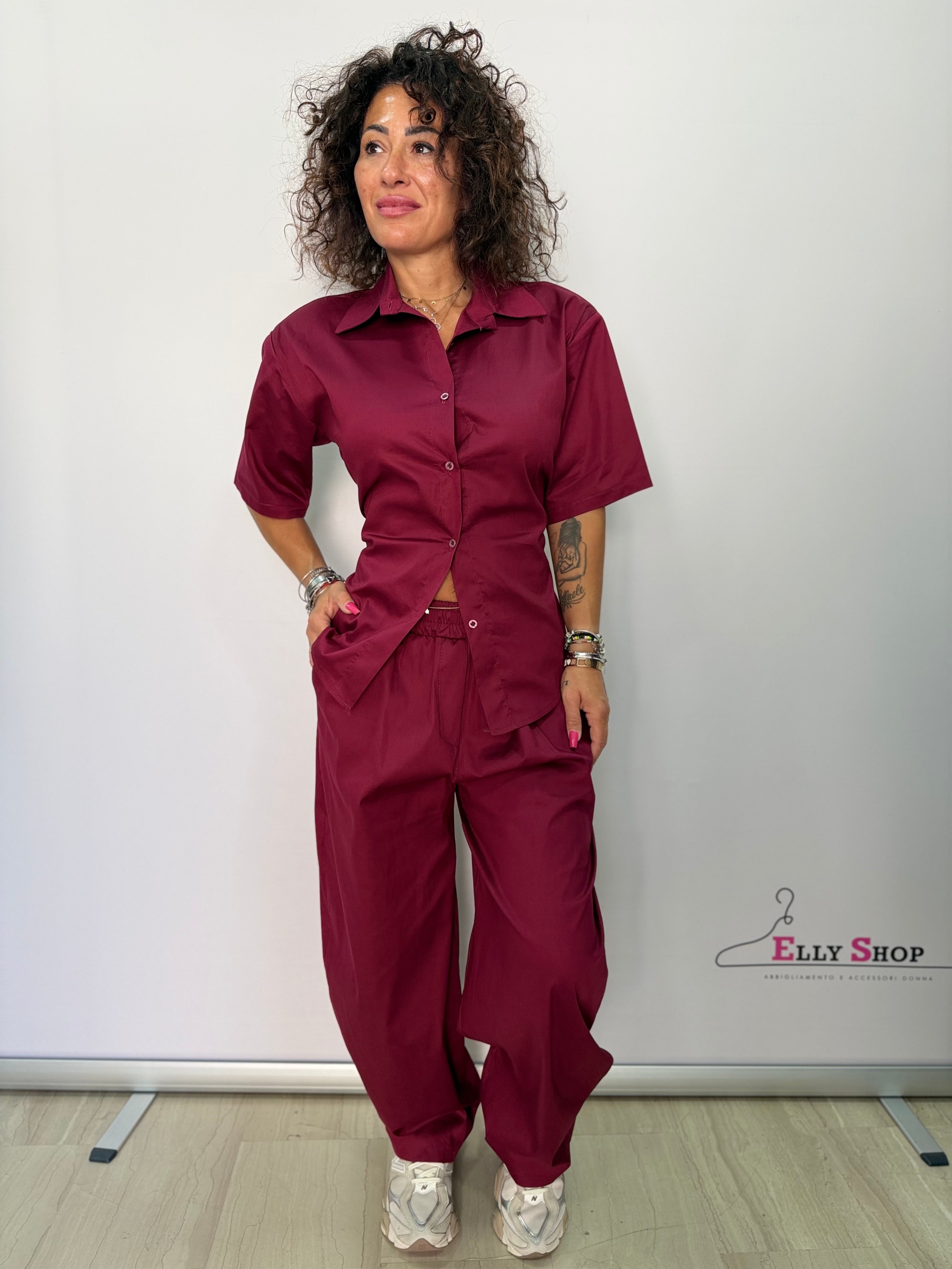 Completo donna camicia e pantalone balloon