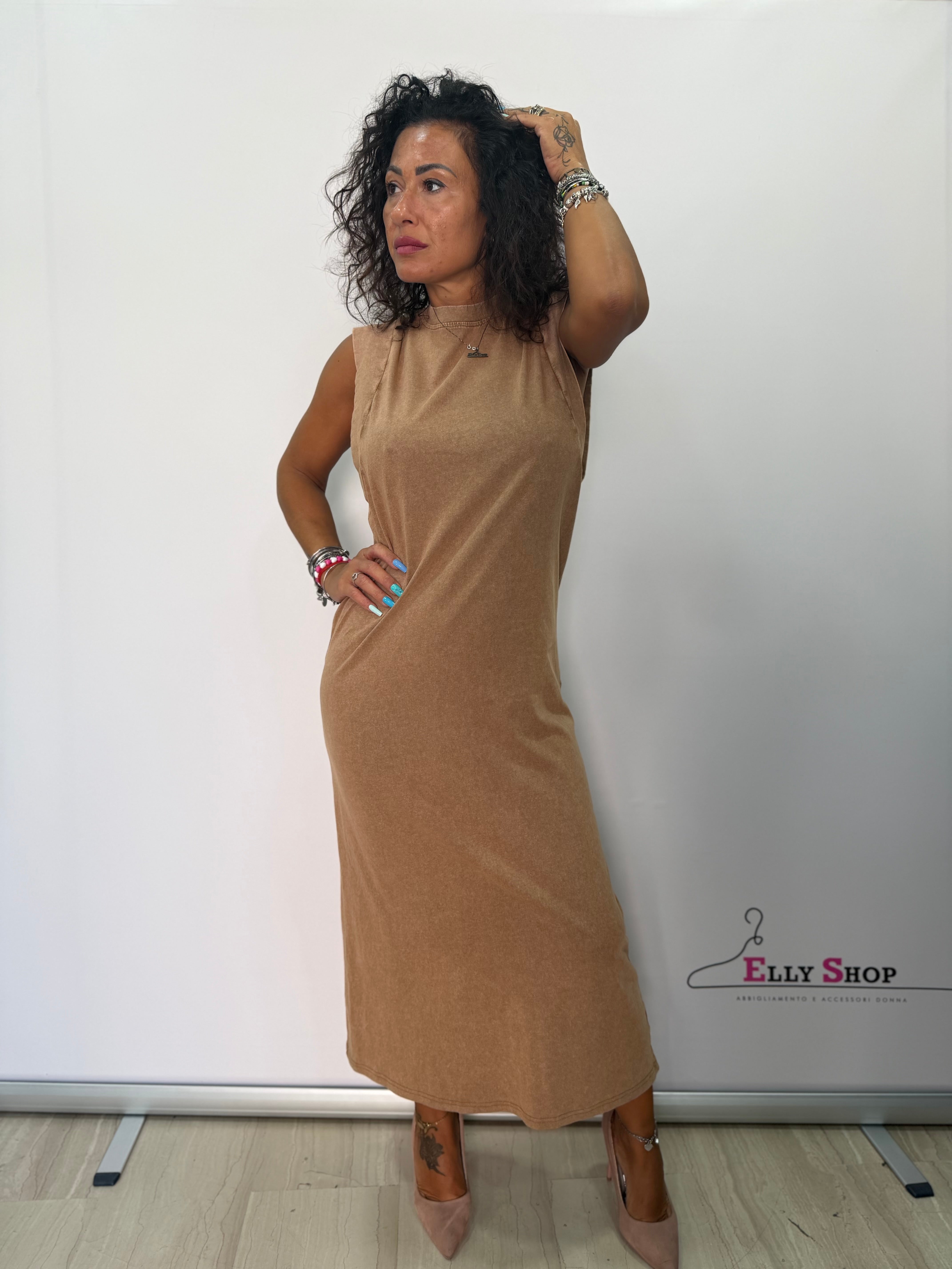 Abito Lungo Donna Spalline Strutturate