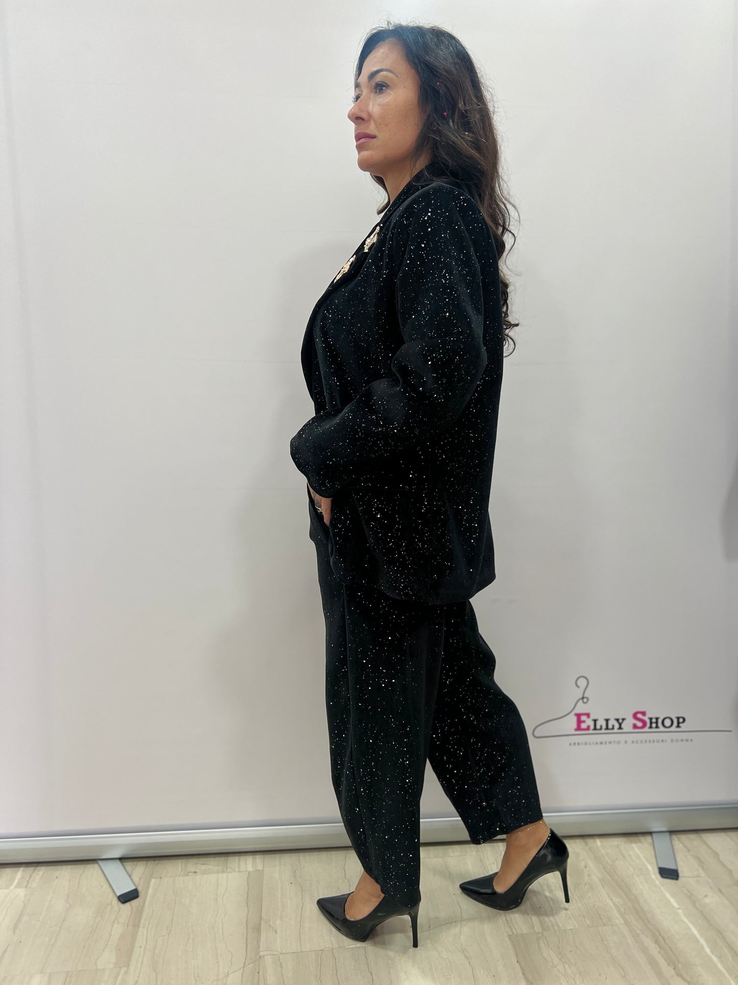 Completo donna elegante glitter two-piece