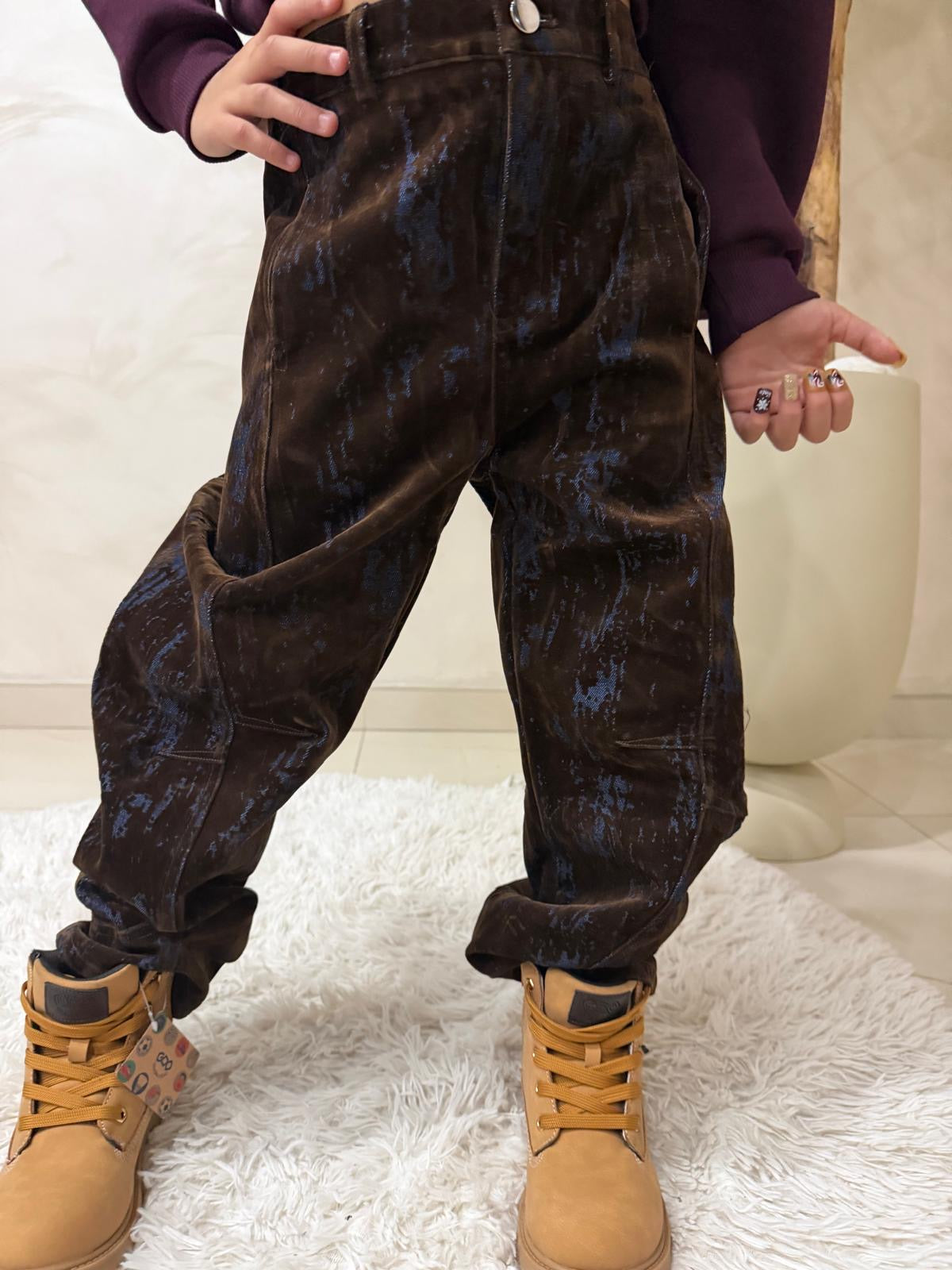 Pantaloni bordeaux bambina ampi