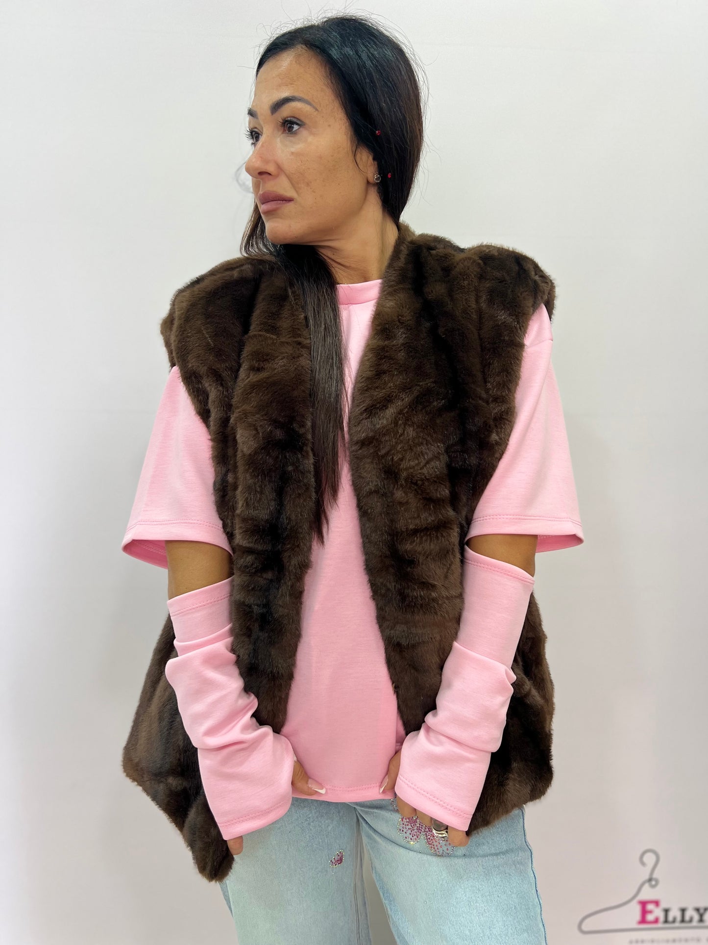Gilet ecopelliccia marrone donna – caldo e versatile