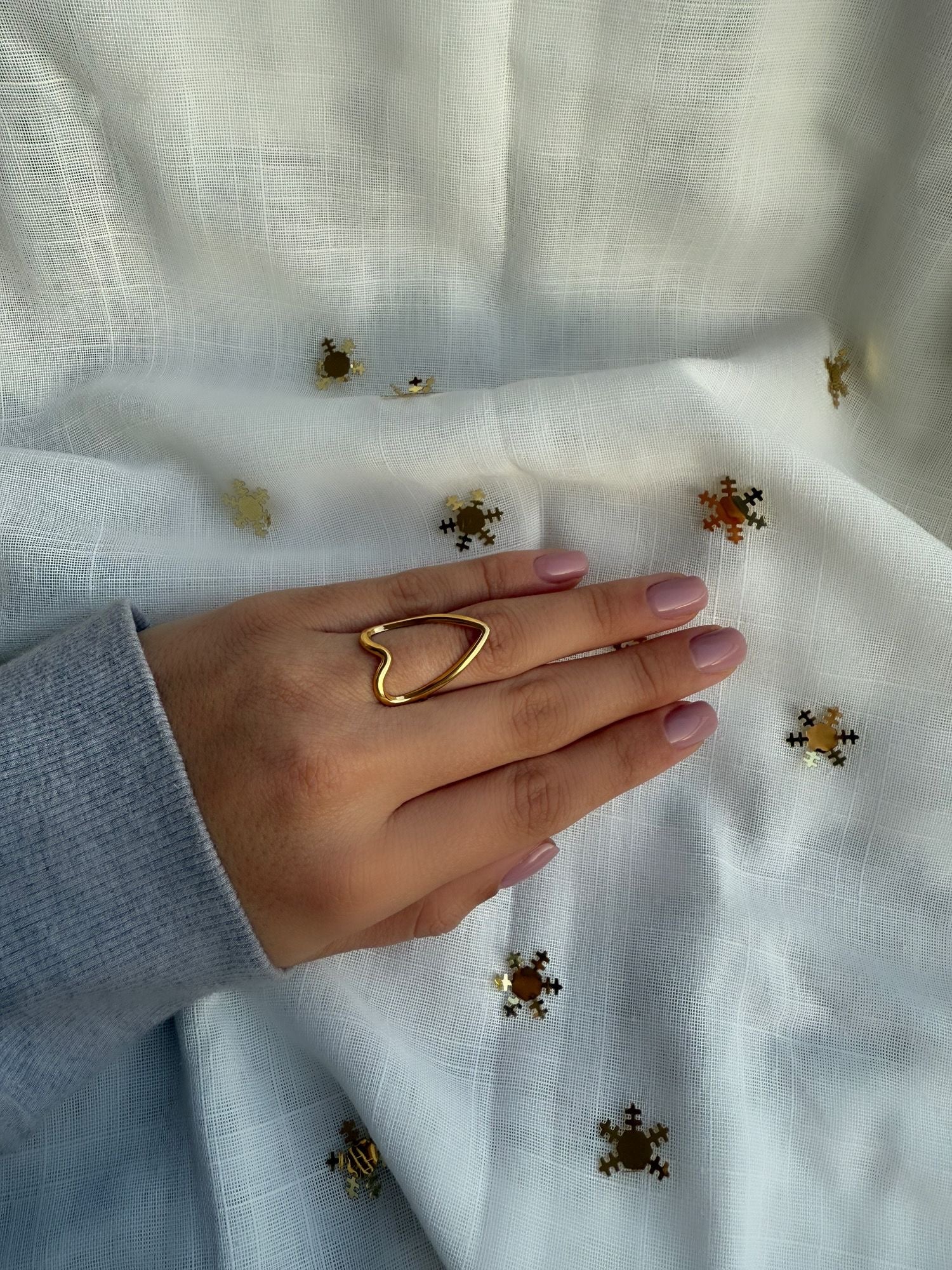 Anello Regolabile Cuore Aperto – Acciaio