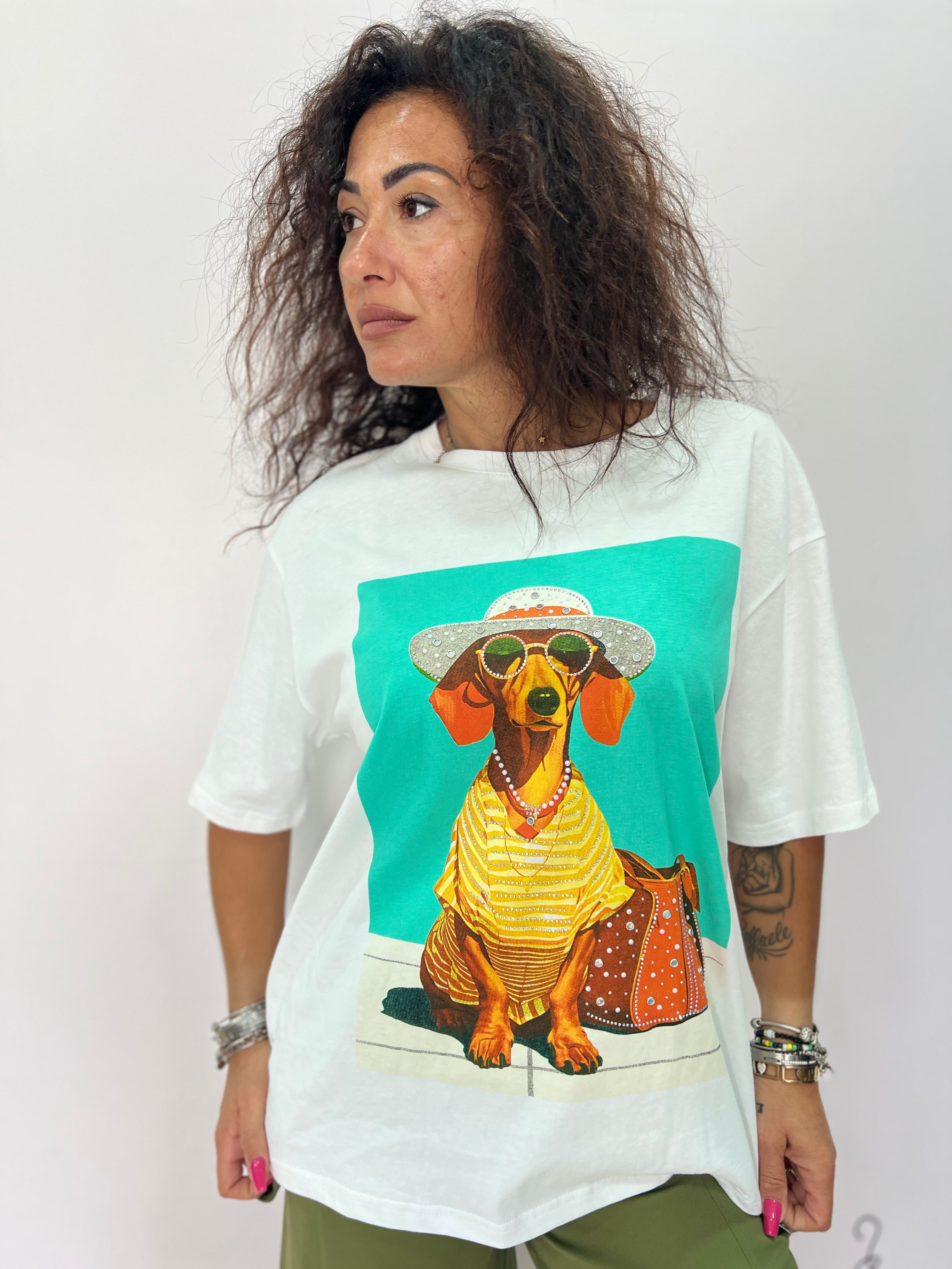 T-Shirt donna stampa bassotto fashion