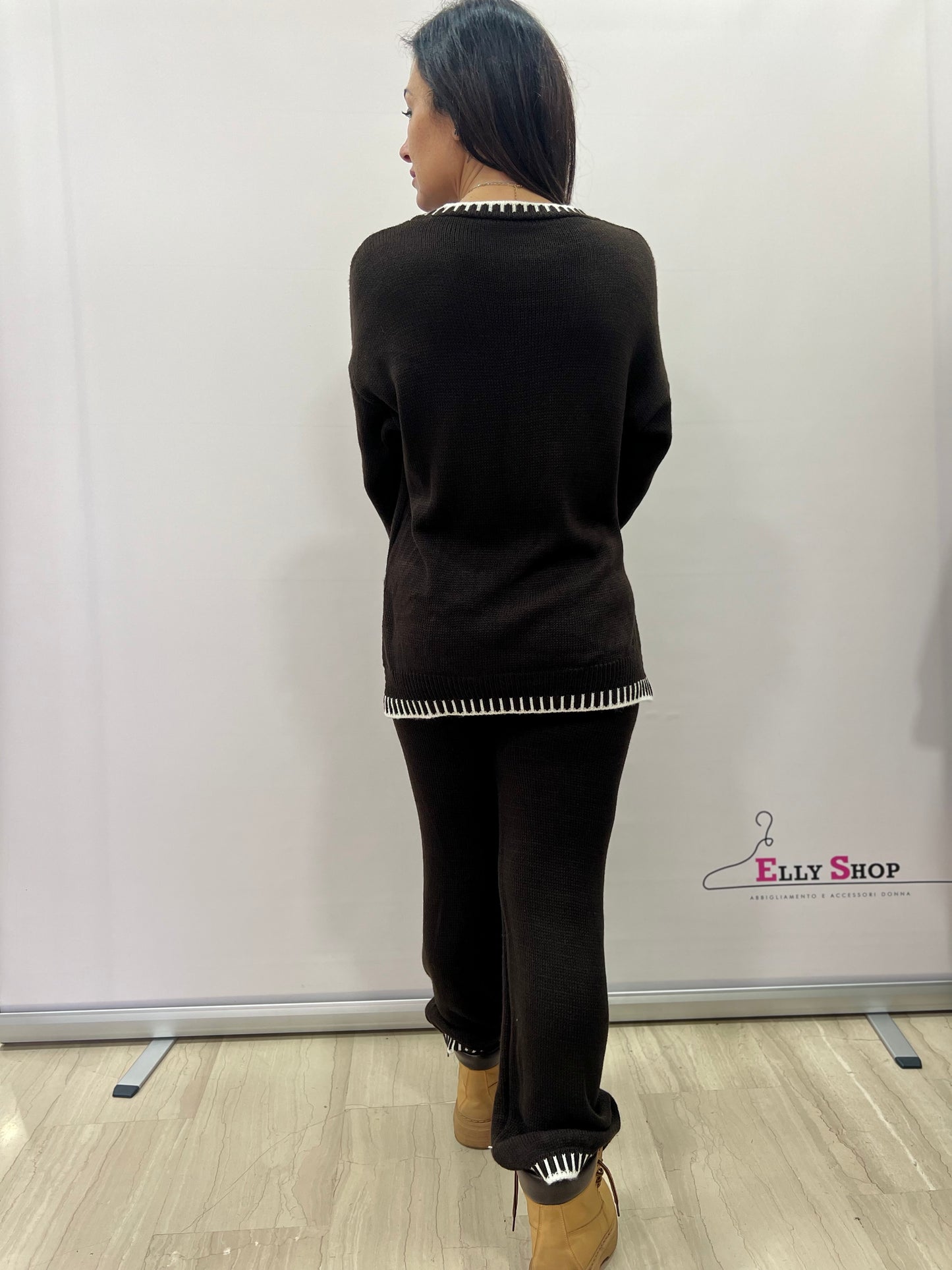 Completo donna in maglia due pezzi casual chic