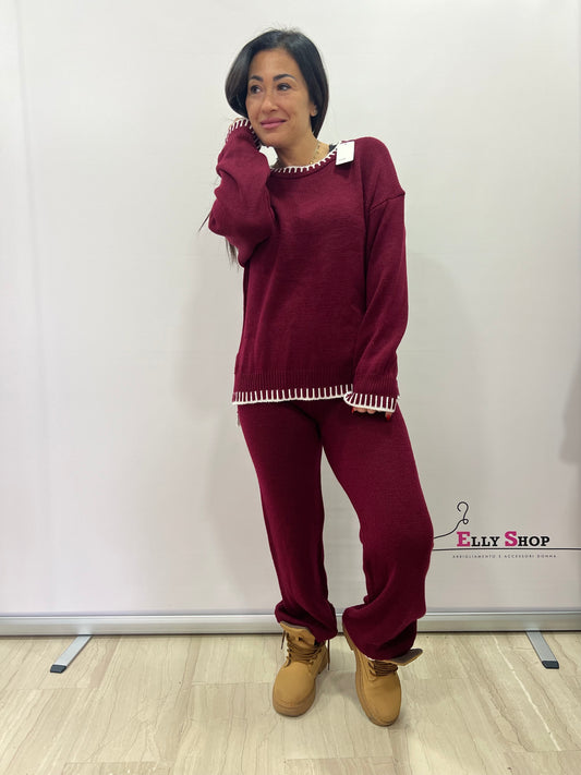 Completo donna in maglia due pezzi casual chic