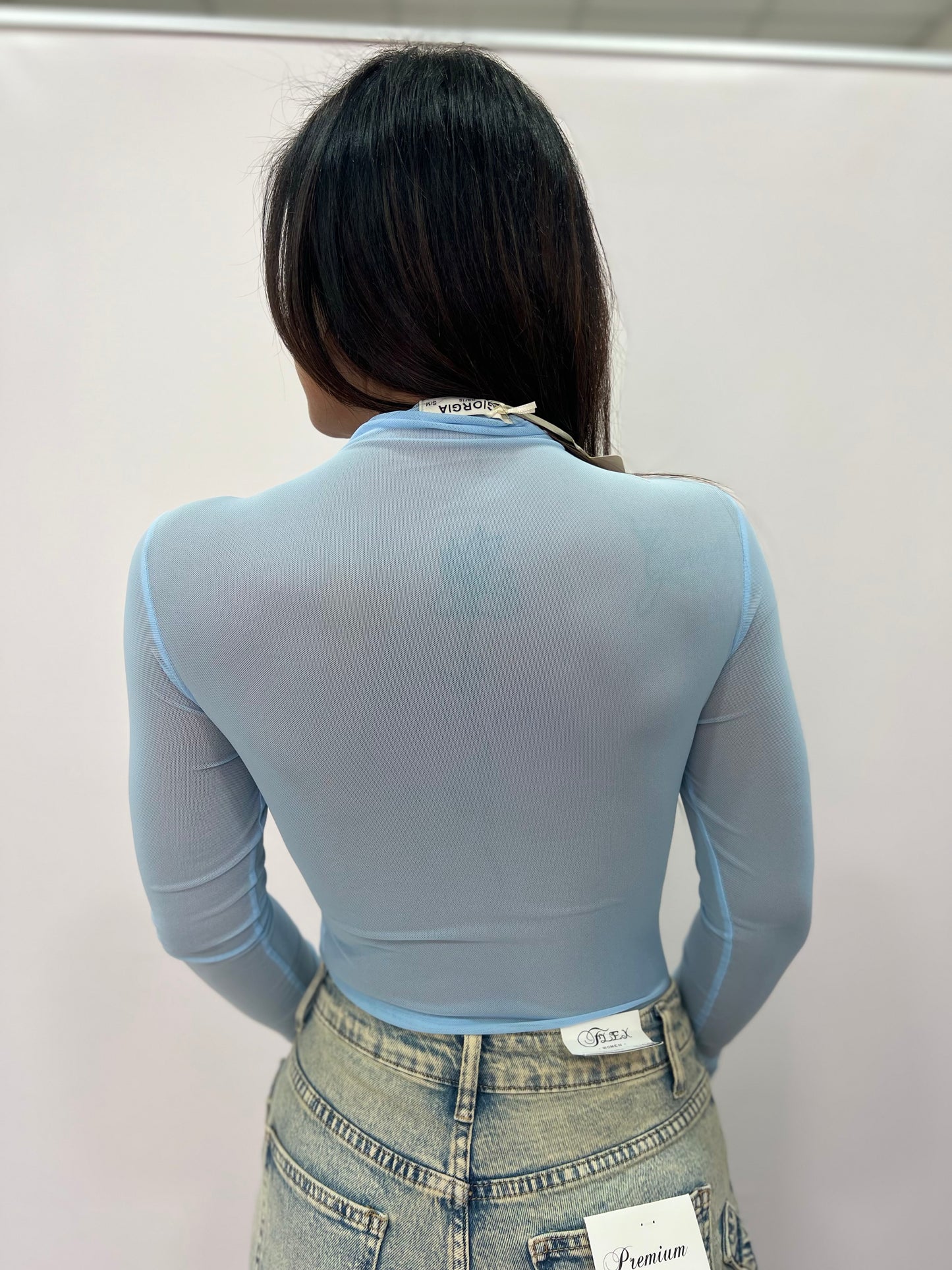 Body donna tulle con coppe effetto bustier