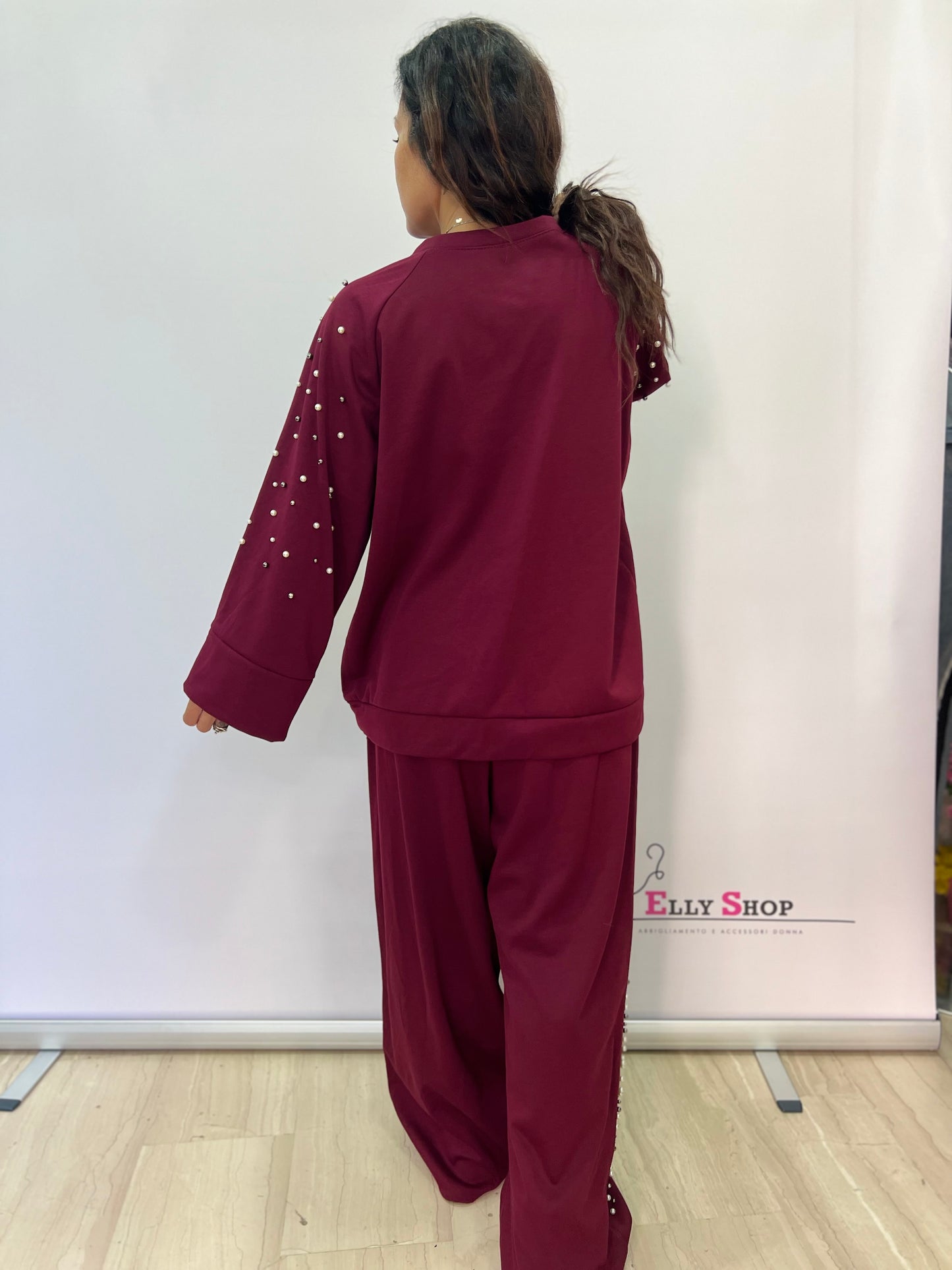 Completo curvy donna con perle decorative