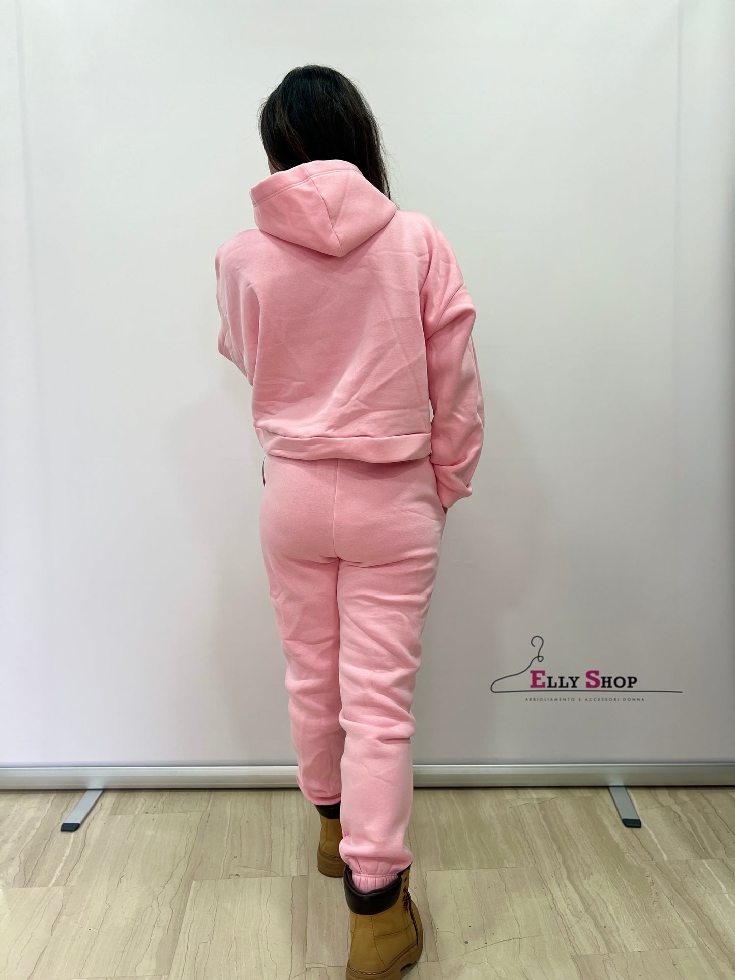 Completo felpato donna con cappuccio casual