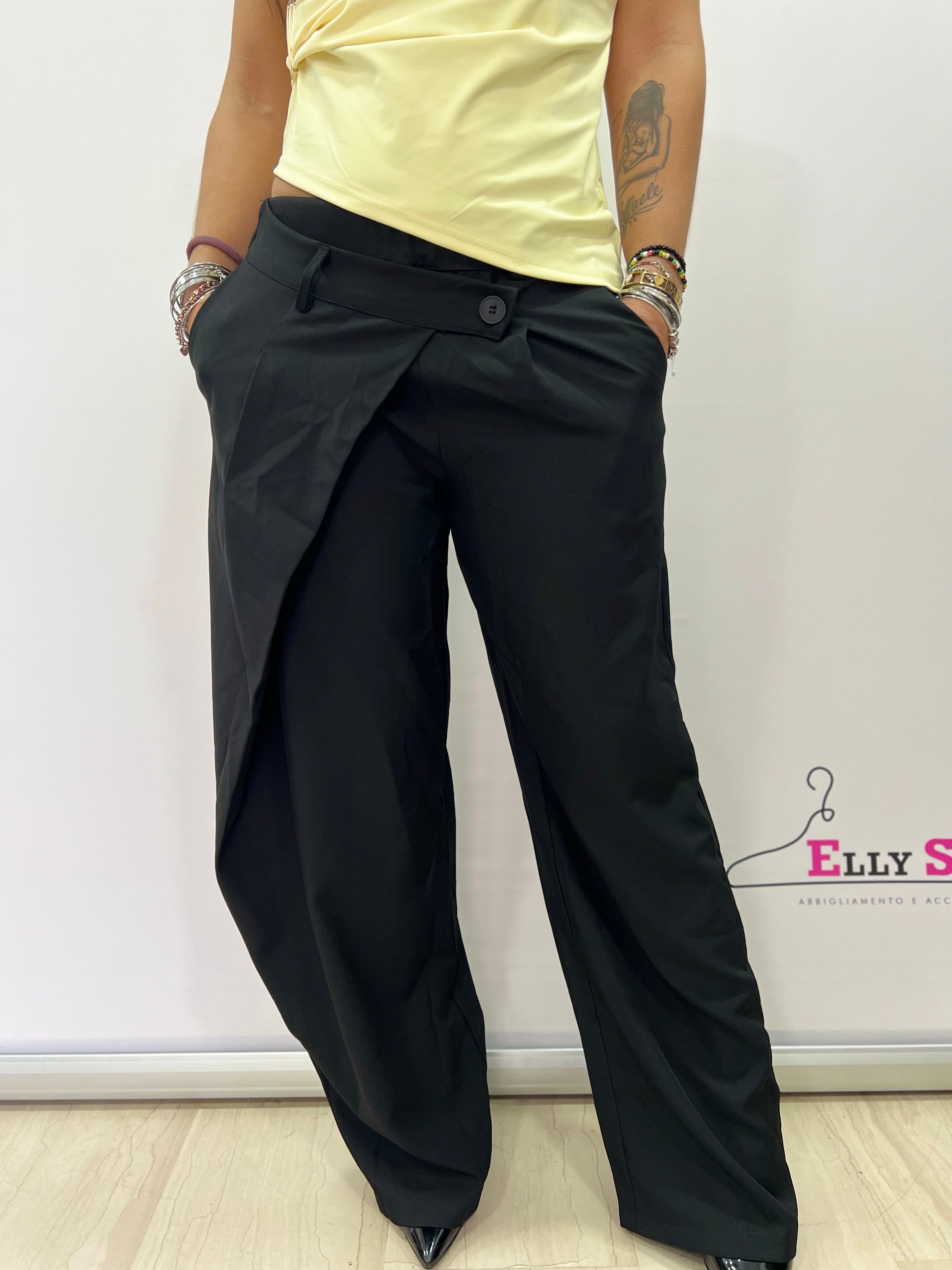 Pantalone palazzo donna elegante incrociato