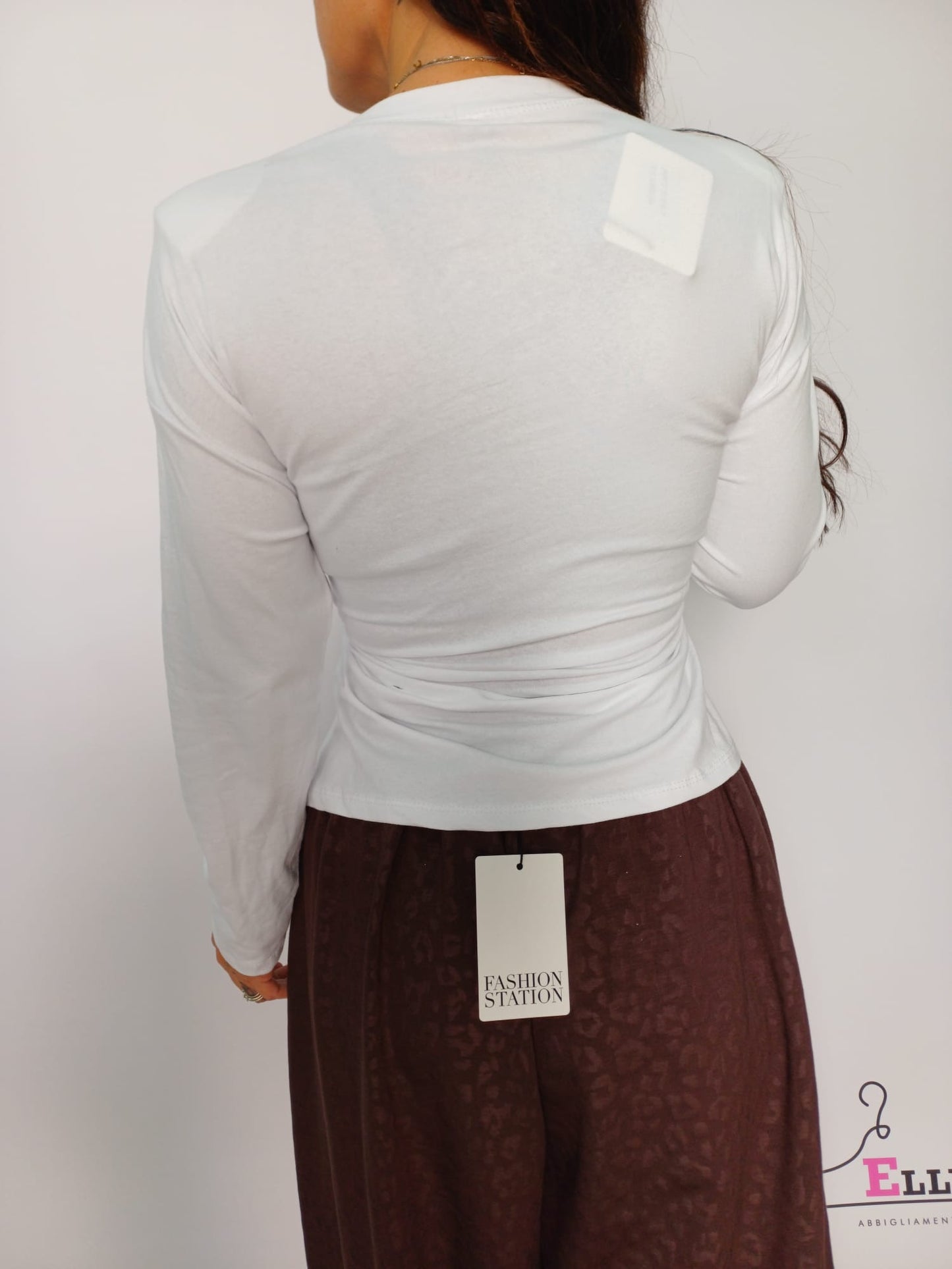 Blusa con arriccio in vita donna