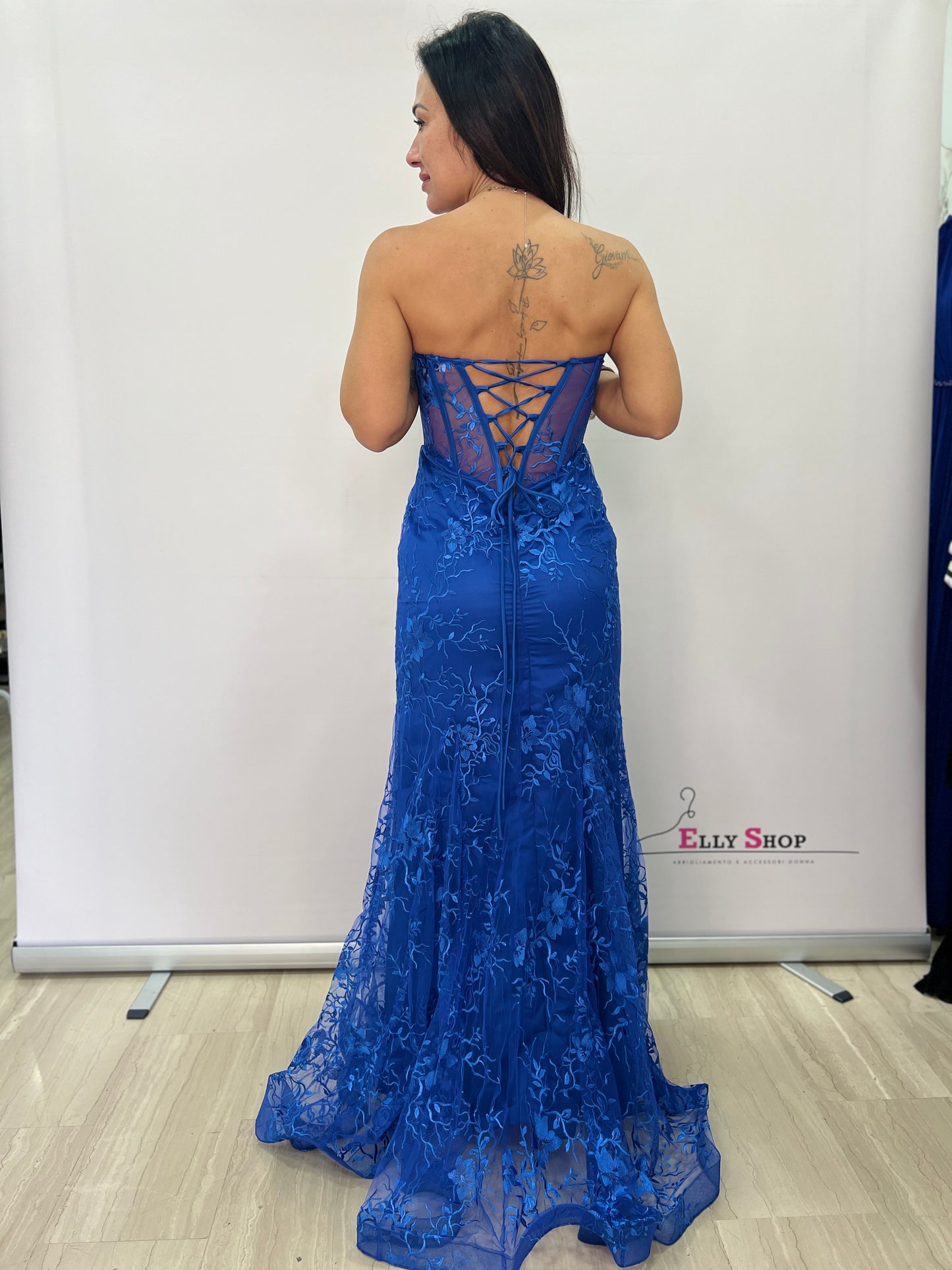 Abito lungo sirena con corsetto elegante