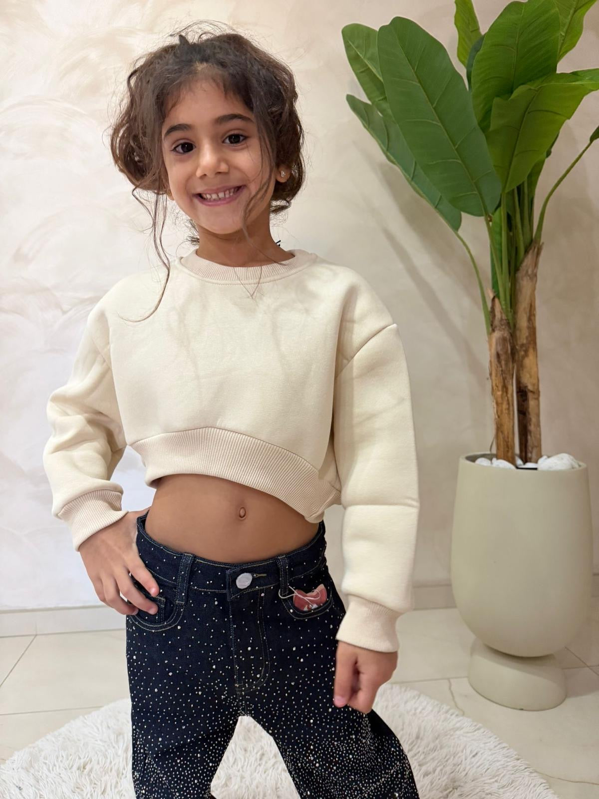 Felpa cropped bambina 4–14 anni