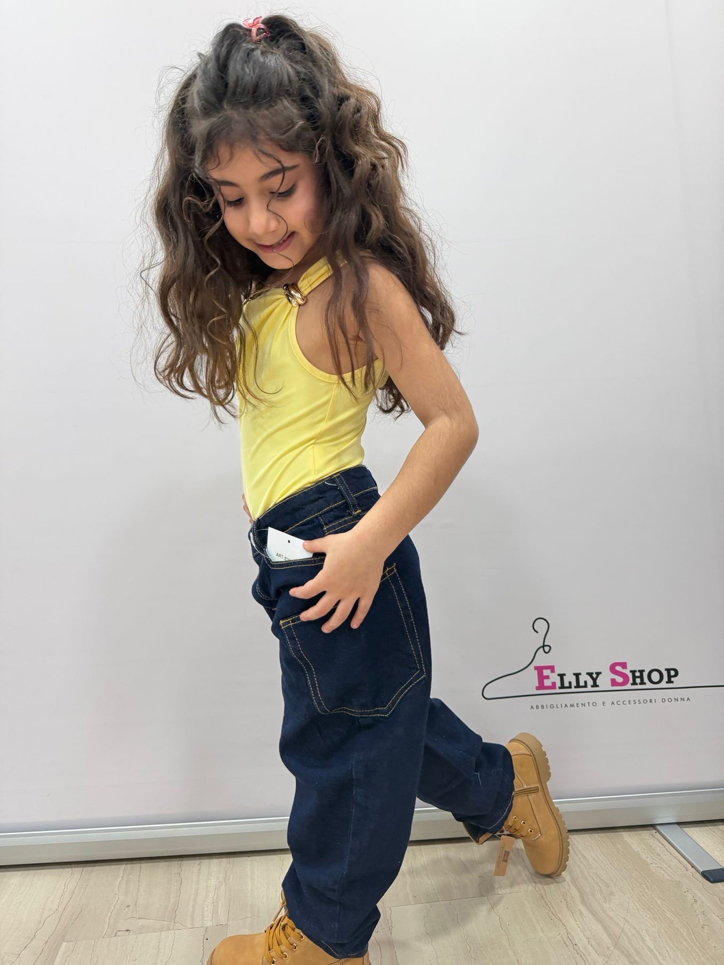 Body bambina con anelli dorati