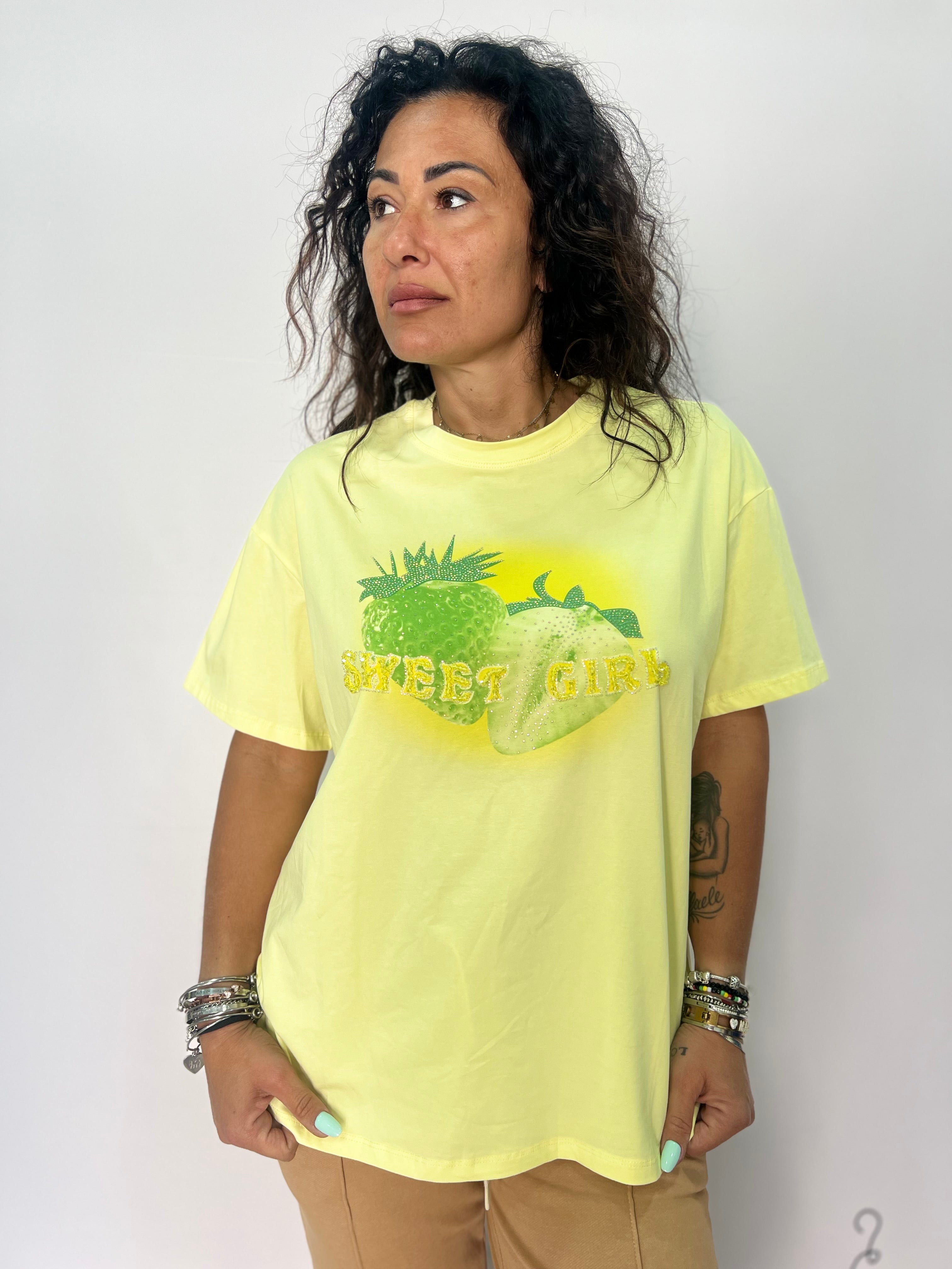 T-shirt donna Sweet Girl stampa fragole