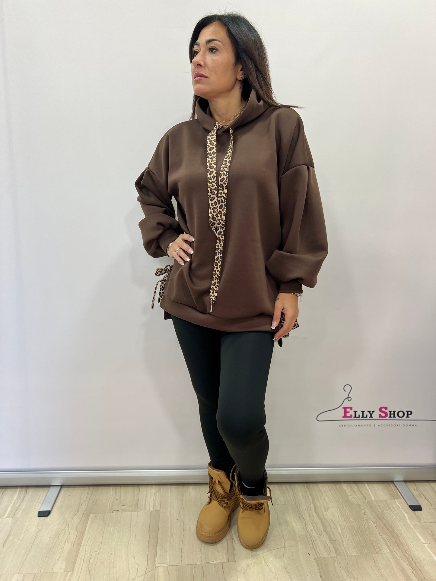 Completo felpa oversize con leggings donna