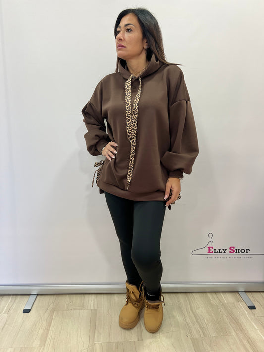 Completo felpa oversize con leggings donna