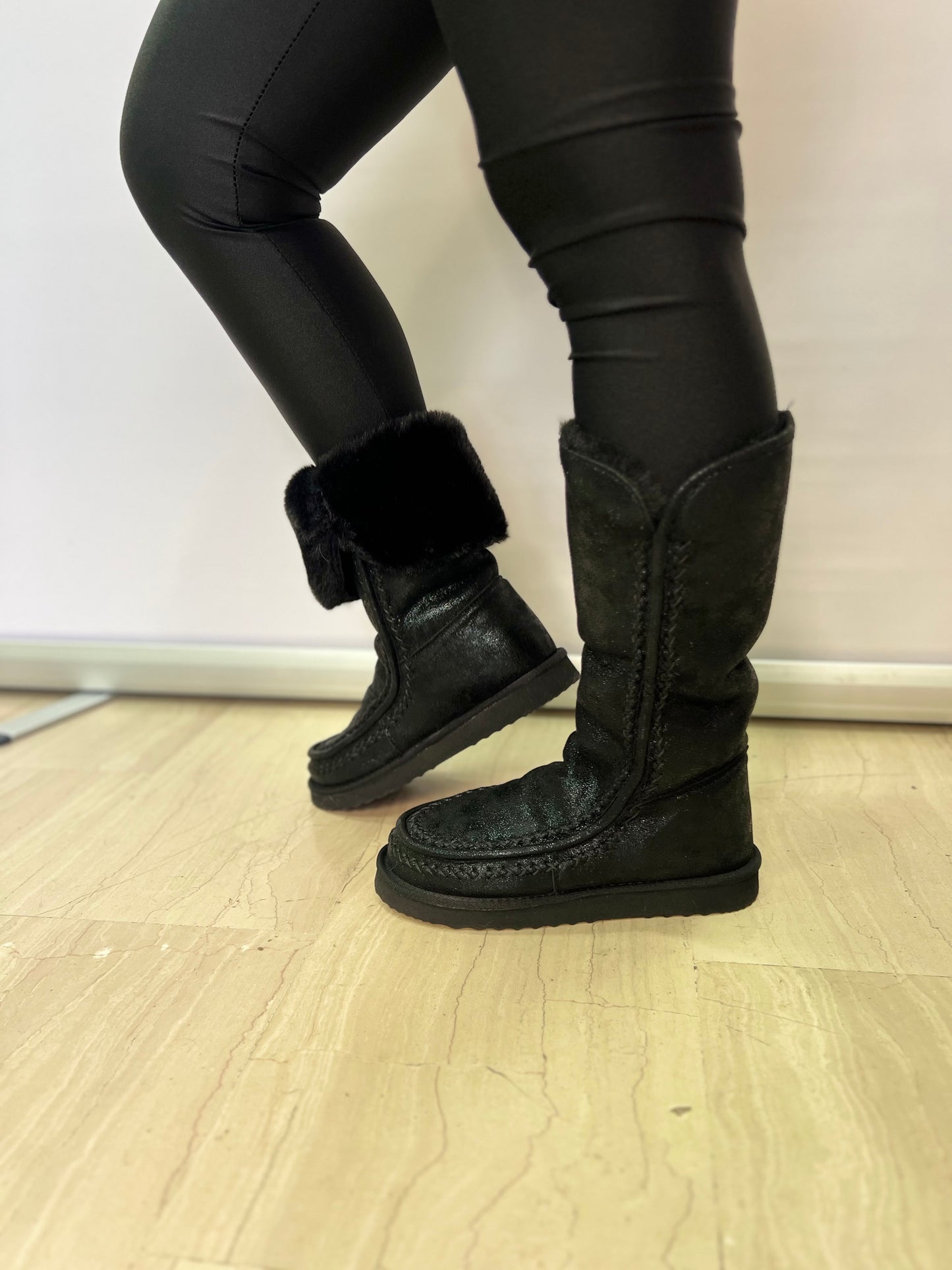 Stivali neri chunky donna