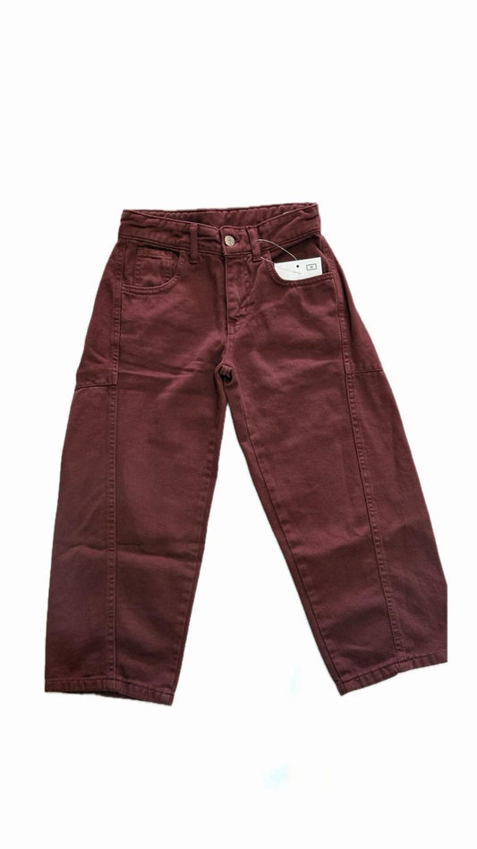 Jeans balloon bambina bordeaux