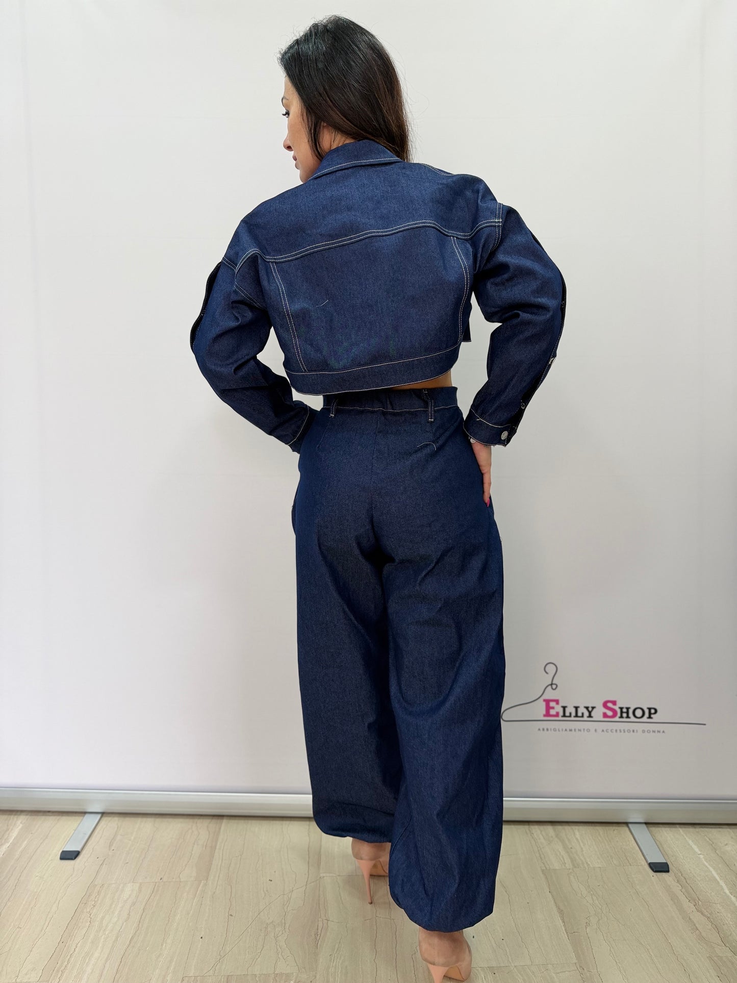 Completo donna 3 pezzi denim scuro trendy