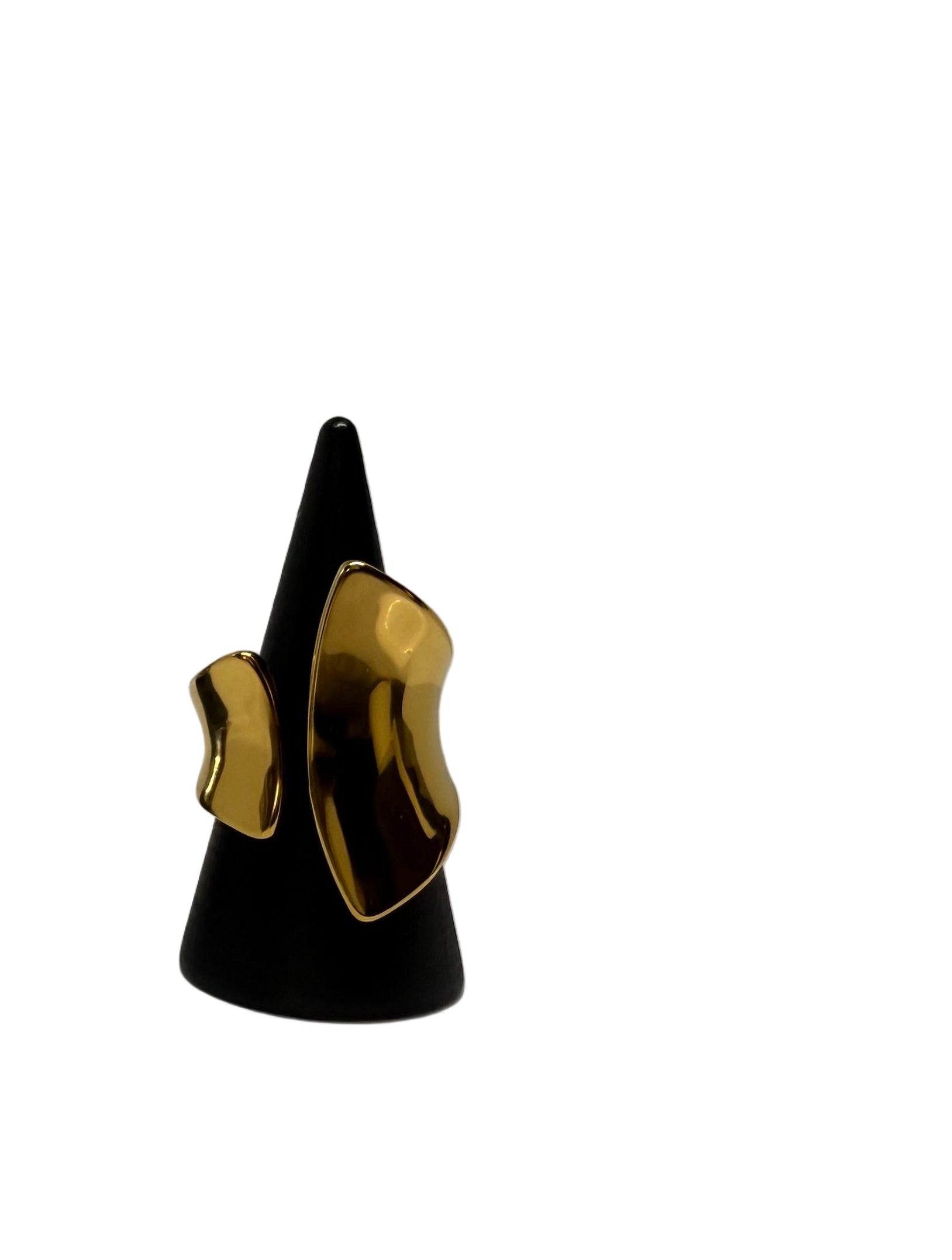 Anello Scultura Wave – Design Moderno in Acciaio Inox (Gold & Silver)
