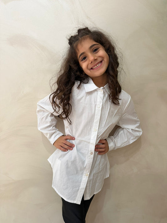 Camicia bianca lunga bambina