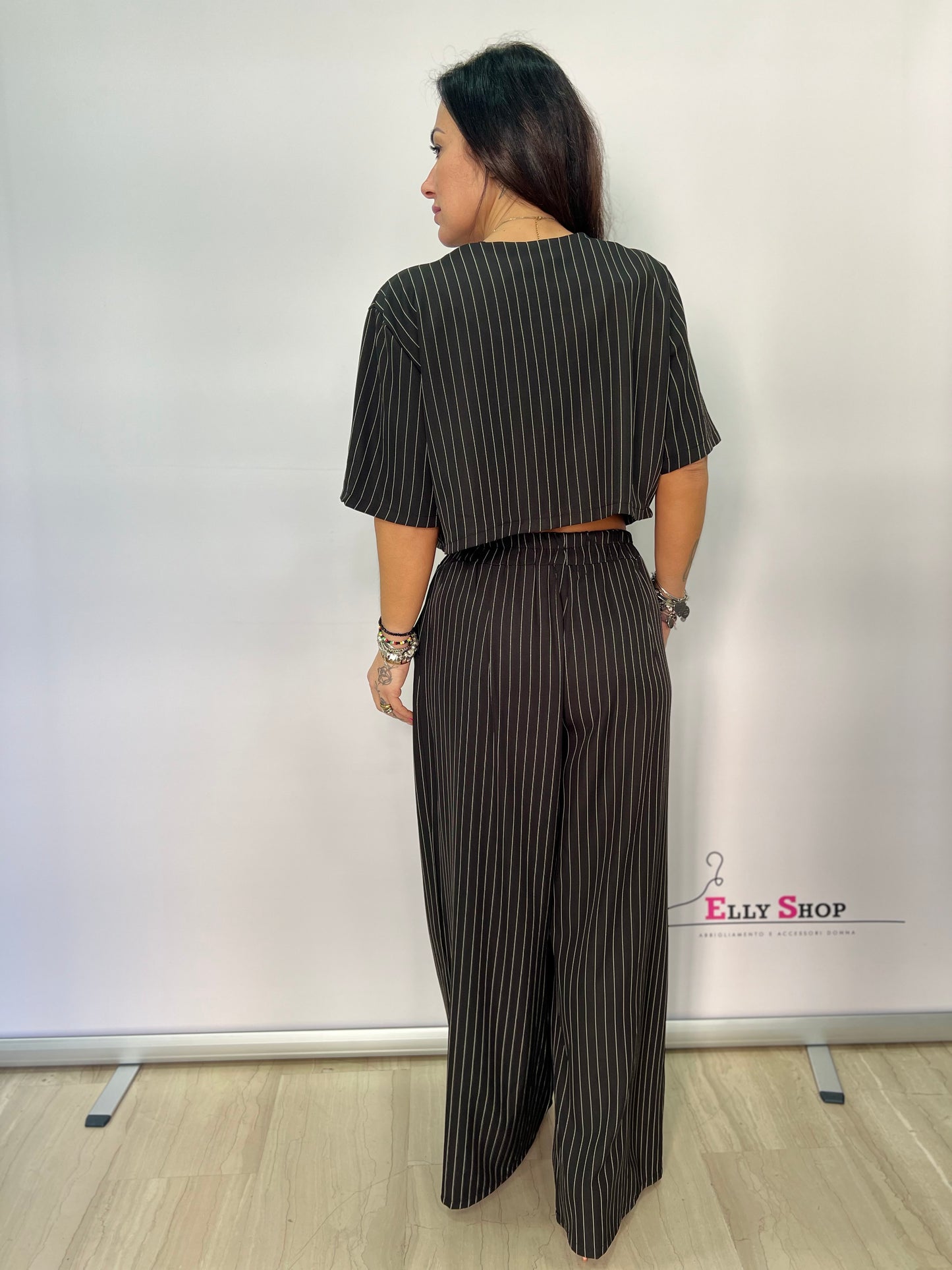 Completo donna gessato palazzo elegante curvy