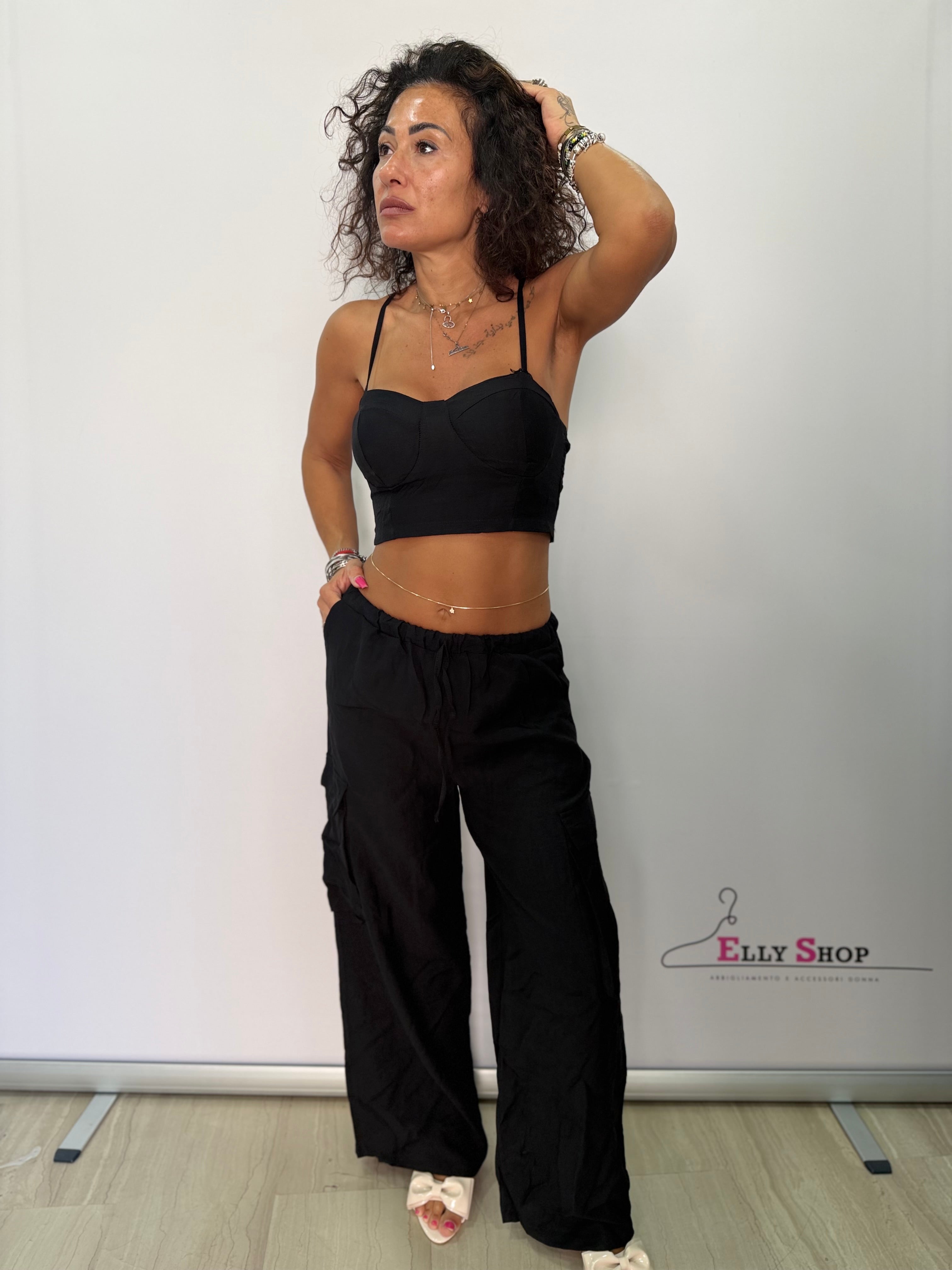 Completo Donna Cargo Top e Pantalone Palazzo