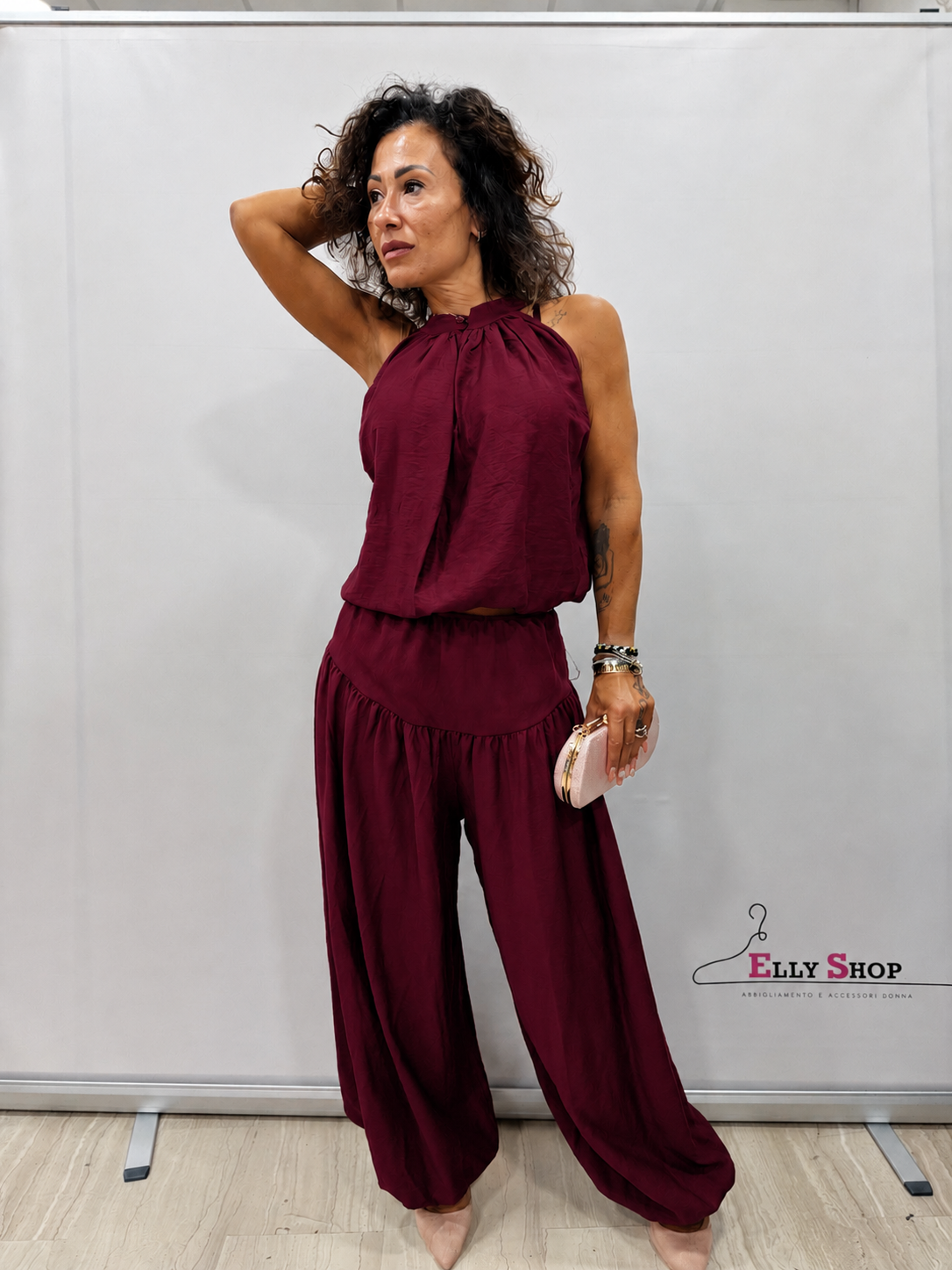Completo Amalfi Donna Halter Palazzo Elegance