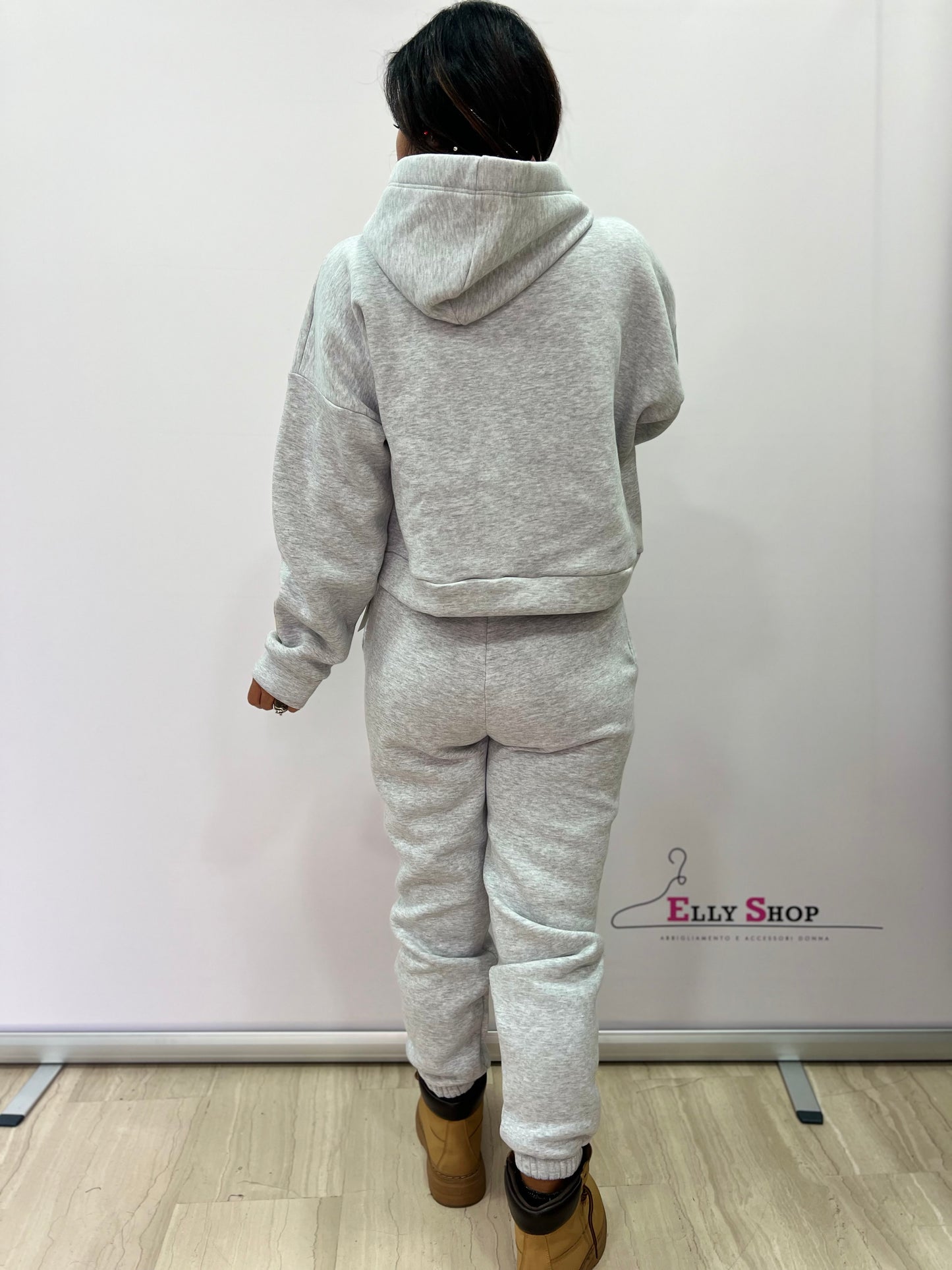 Completo felpato donna con cappuccio casual