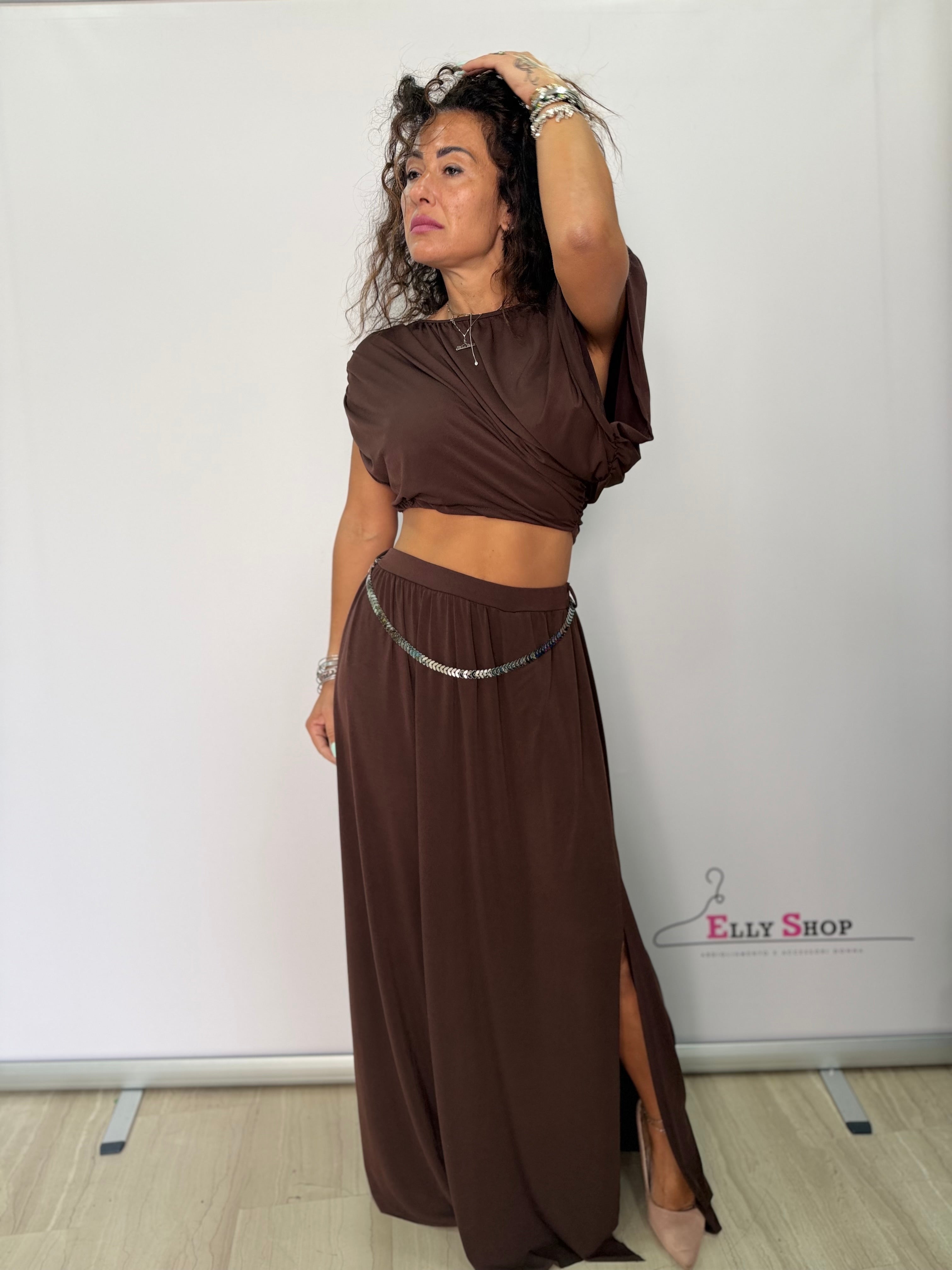 Completo donna Afrodite elegante con spacco lungo