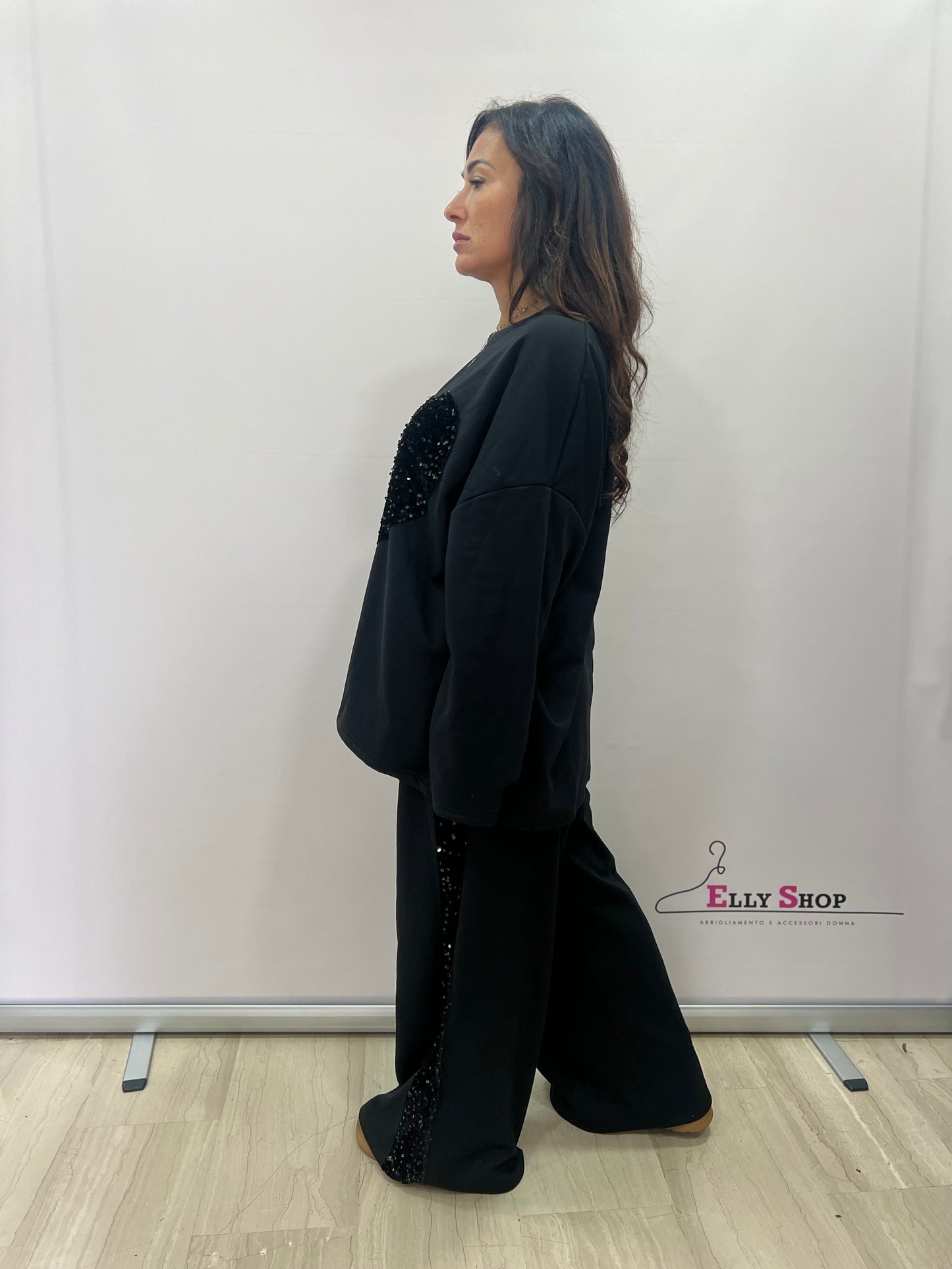 Tuta  completo curvy elegante con cuore glitter