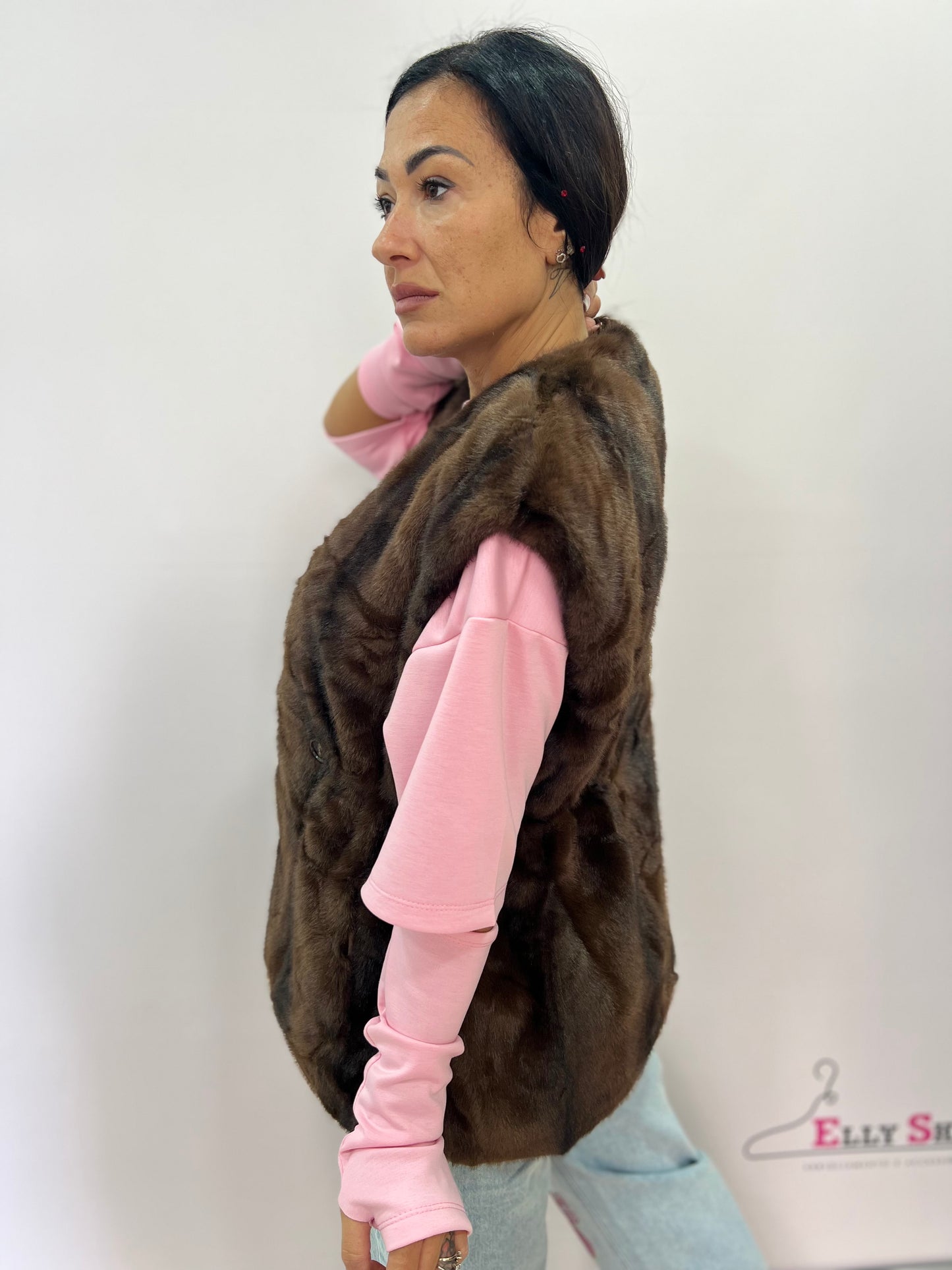 Gilet ecopelliccia marrone donna – caldo e versatile