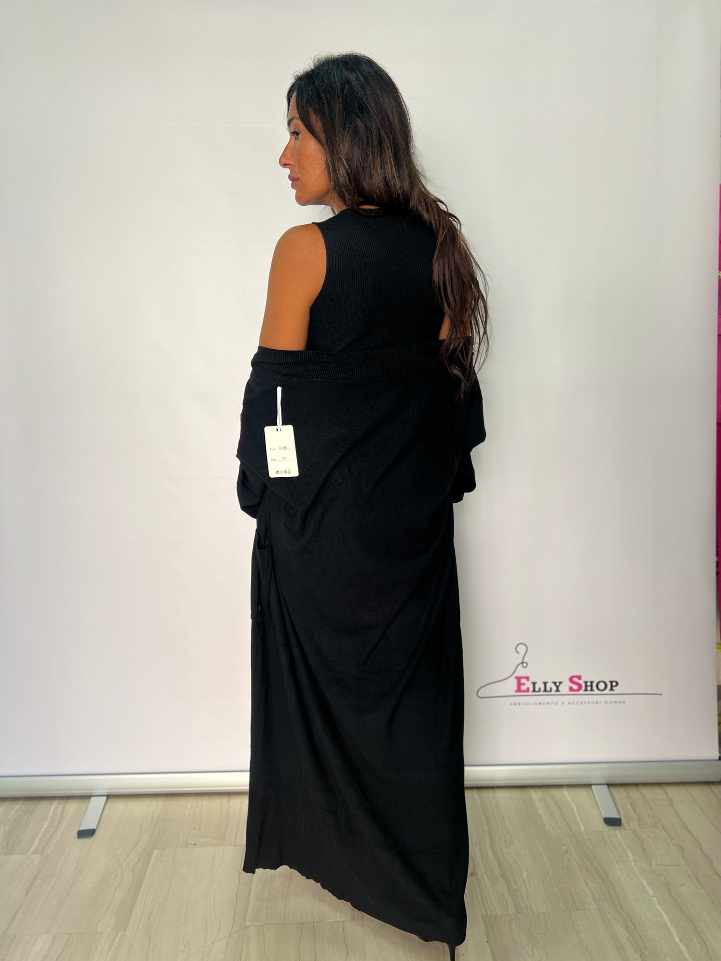 Vestito con Cardigan a Costine