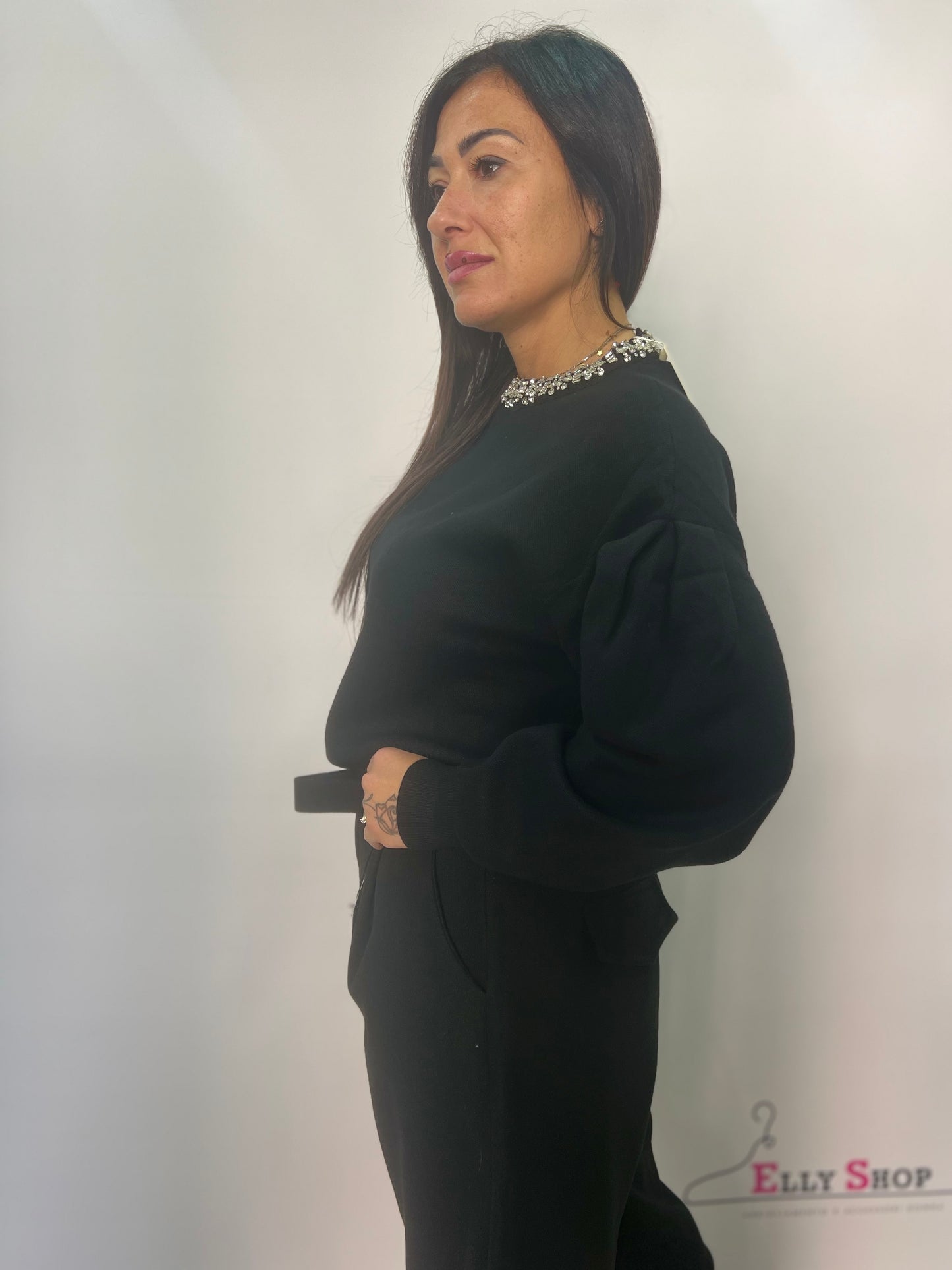 Maglia donna collo gioiello elegante