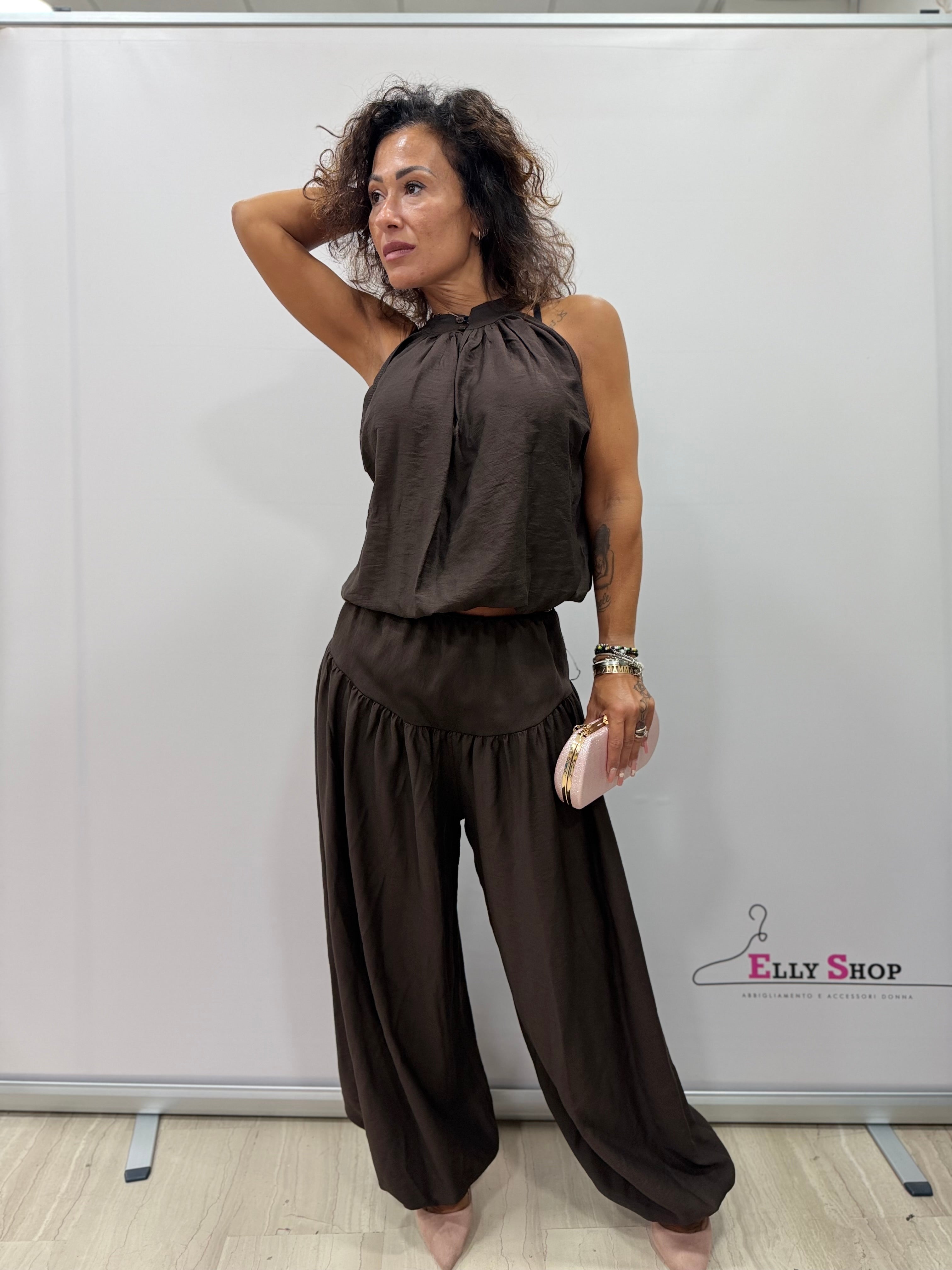 Completo Amalfi Donna Halter Palazzo Elegance