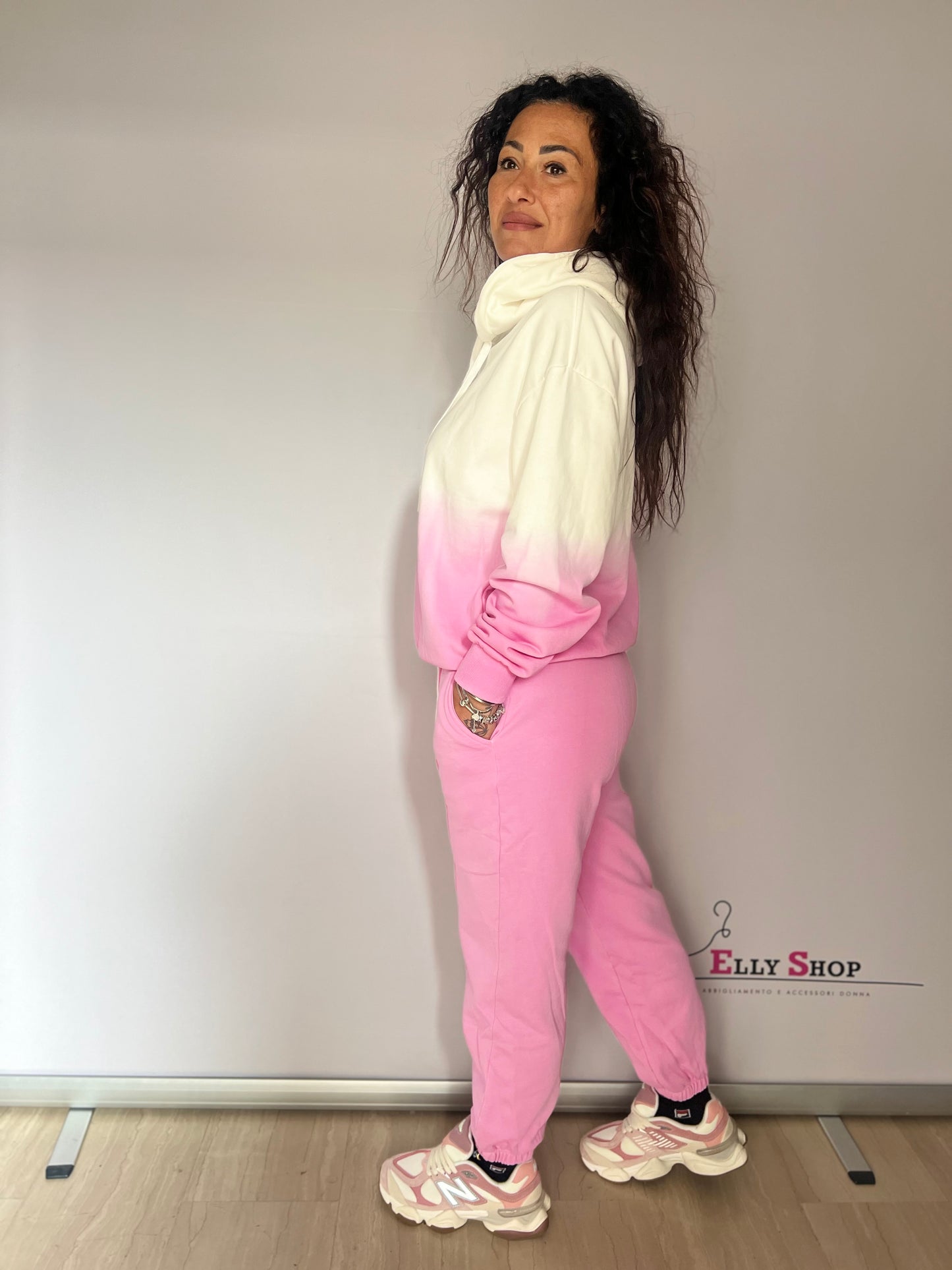 Completo tuta donna degradé con cappuccio