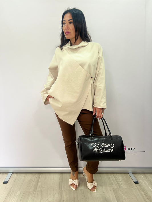 Blusa oversize asimmetrica elegante donna